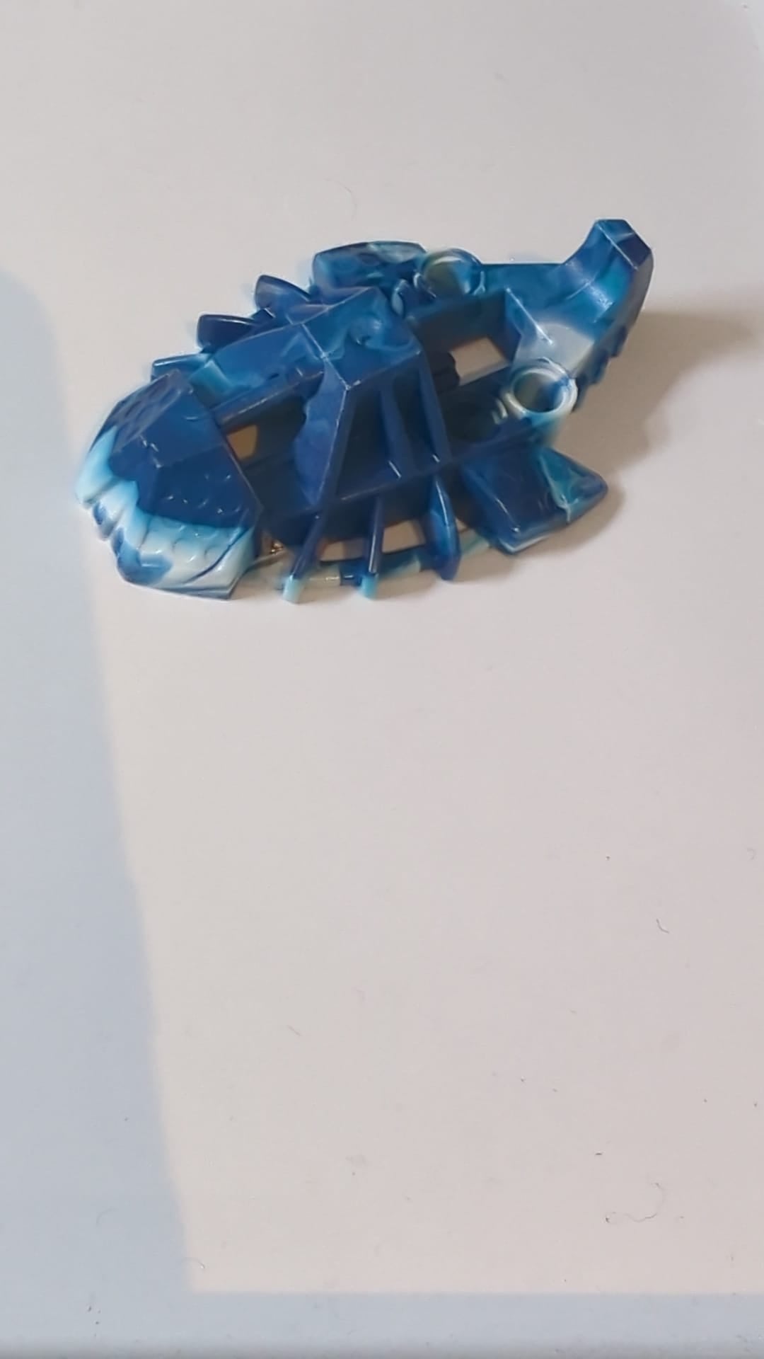 Bionicle Foot Toa Inika Elliptical mit marmoriertem weißen Muster dunkelblau