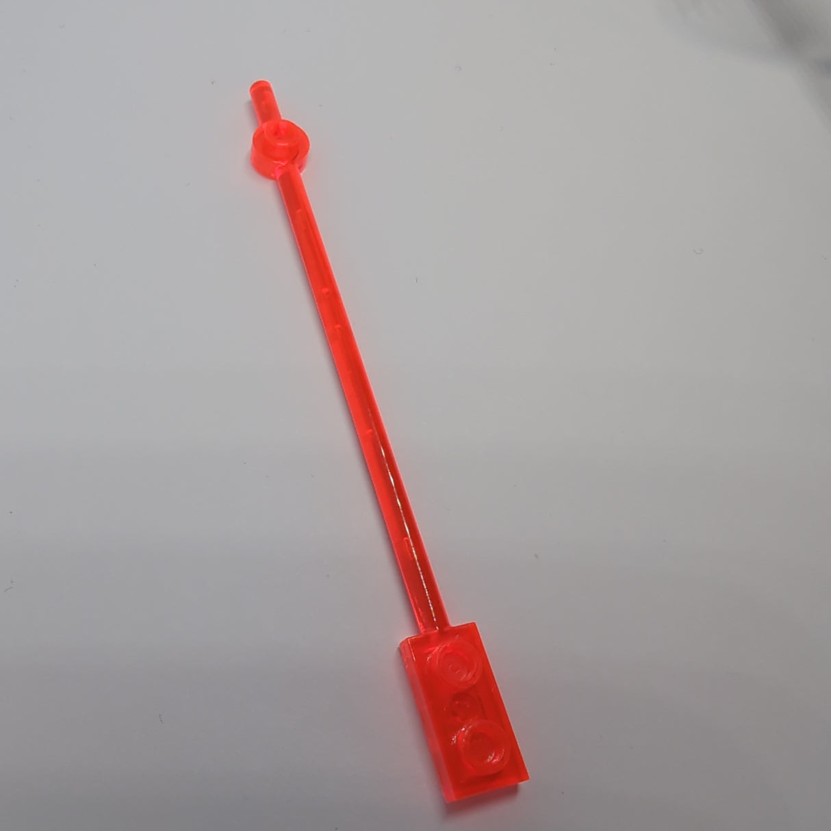 12L mit 1x2 Platte und 1x1 Rundplatte hohle Noppen transparent neonorange trans-neon orange