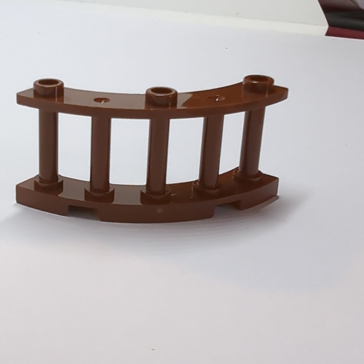 4x4x2 Zaun mit Stäben 1/4 Kreis 3 Noppen neubraun reddish brown