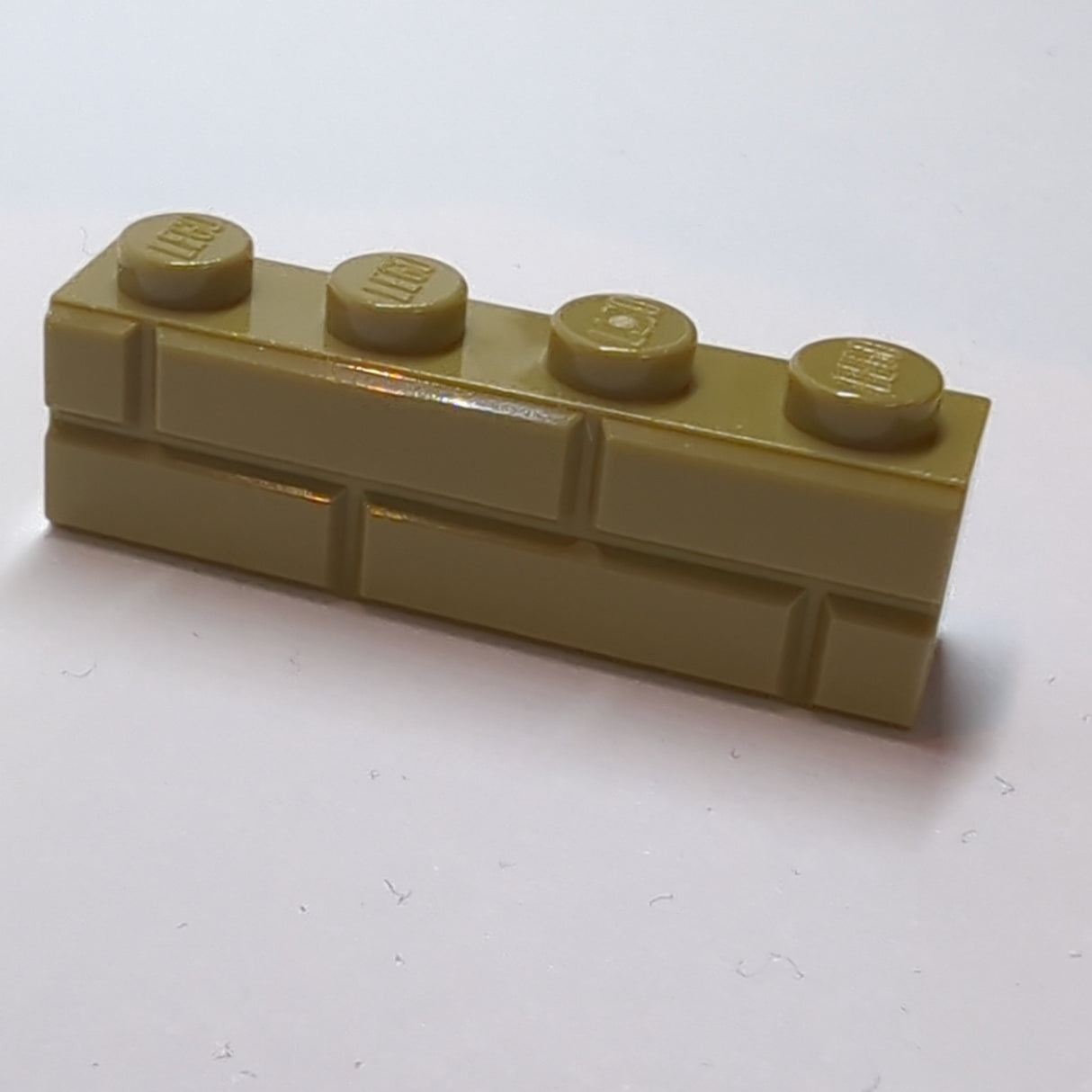 NEU Stein, modifiziert 1 x 4 mit Mauer Profil dunkelbeige