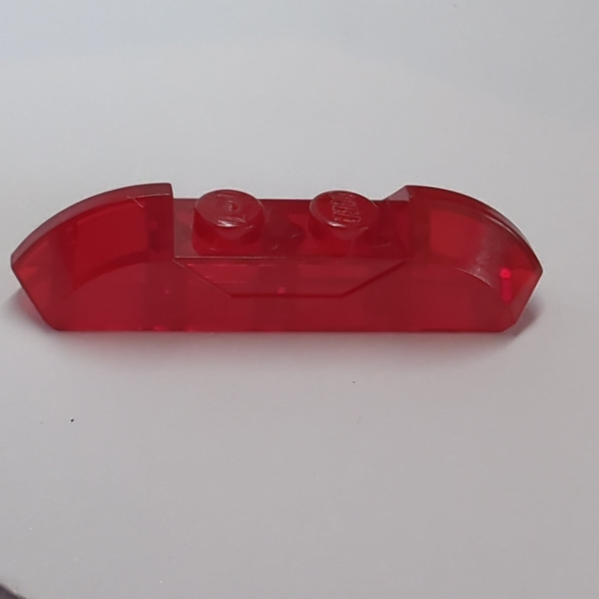 4x1 Dachstein gebogen mit zwei Noppen transparent rot trans-red