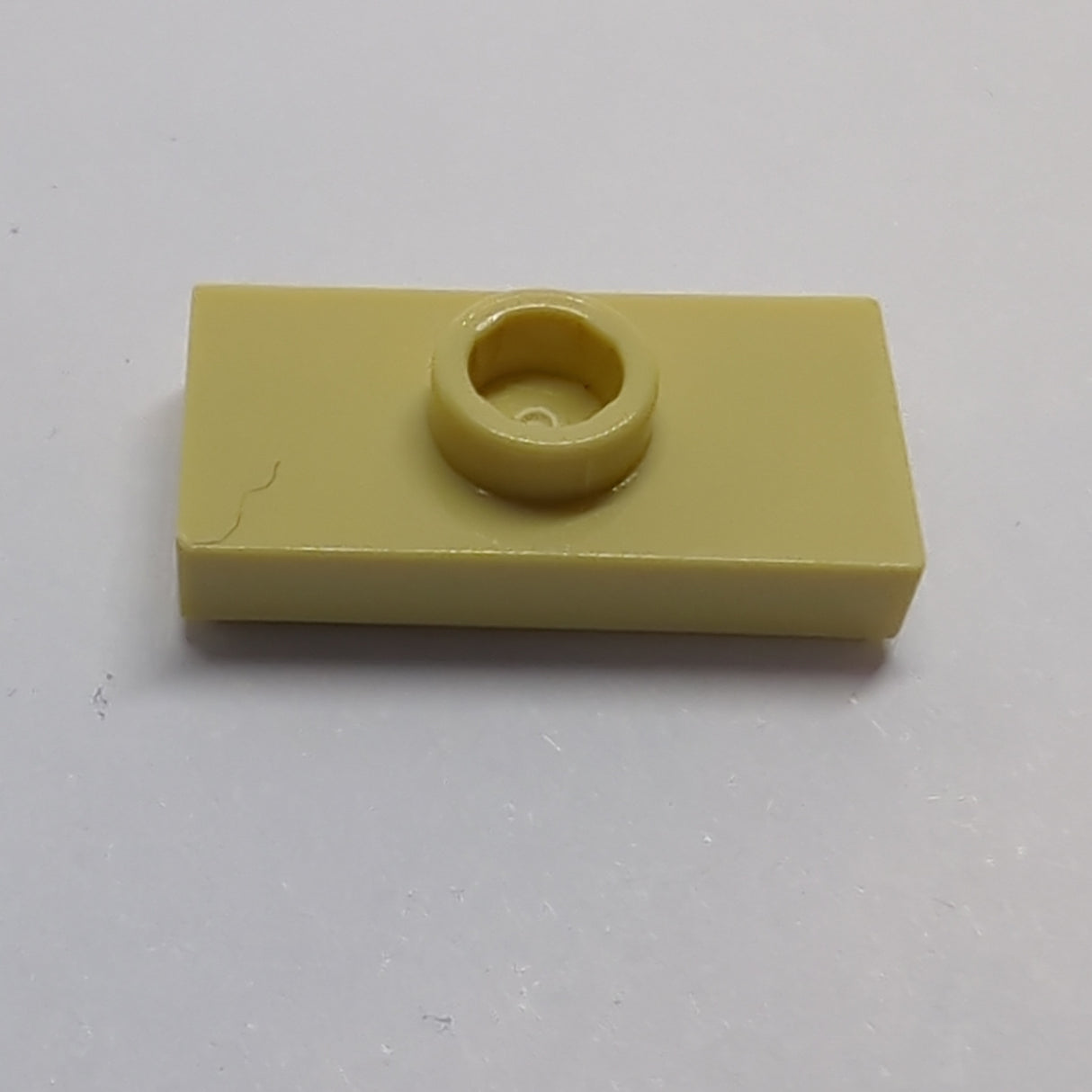 NEU Platte, modifiziert 1 x 2 mit Noppe, Nut und Noppenhalter (Jumper) beige