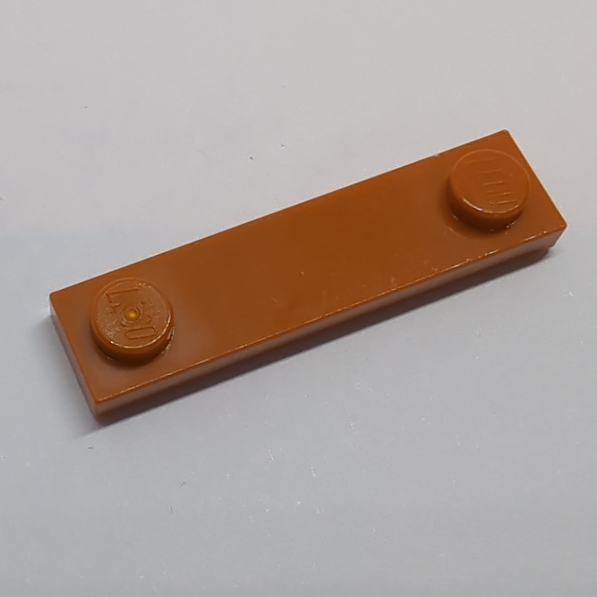 NEU Platte, Modifiziert 1 x 4 mit 2 Noppen mit Rille dunkelorange