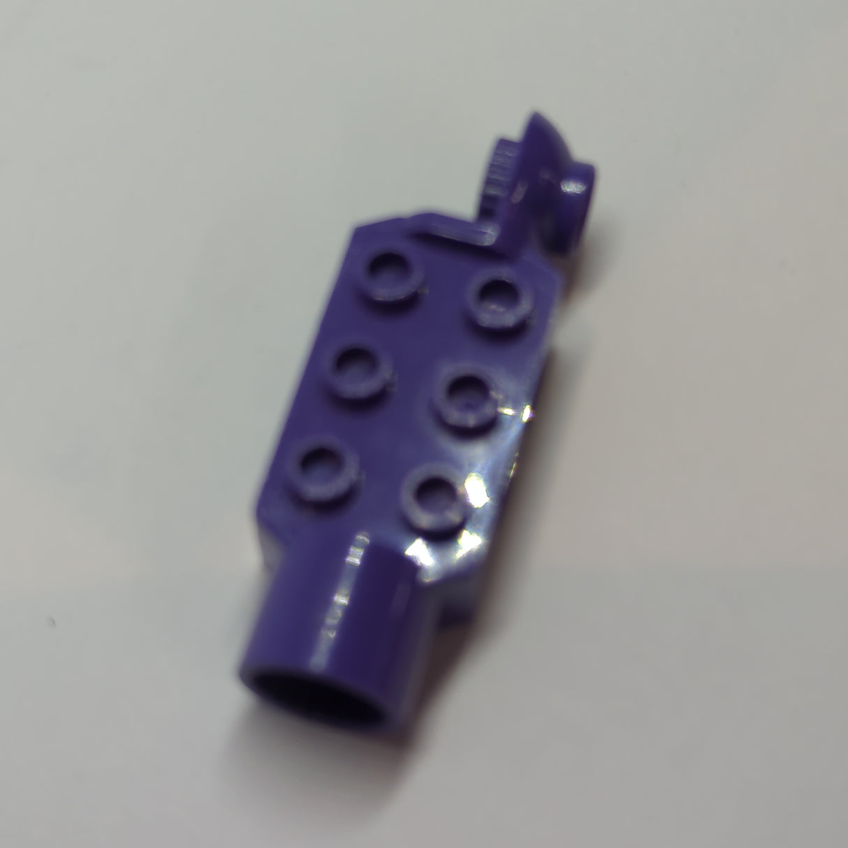 2x3 Technik Stein modifiziert mit Pinloch, Drehgelenkkugel halb (vertikale Oberseite), Drehgelenkpfanne lila dark purple