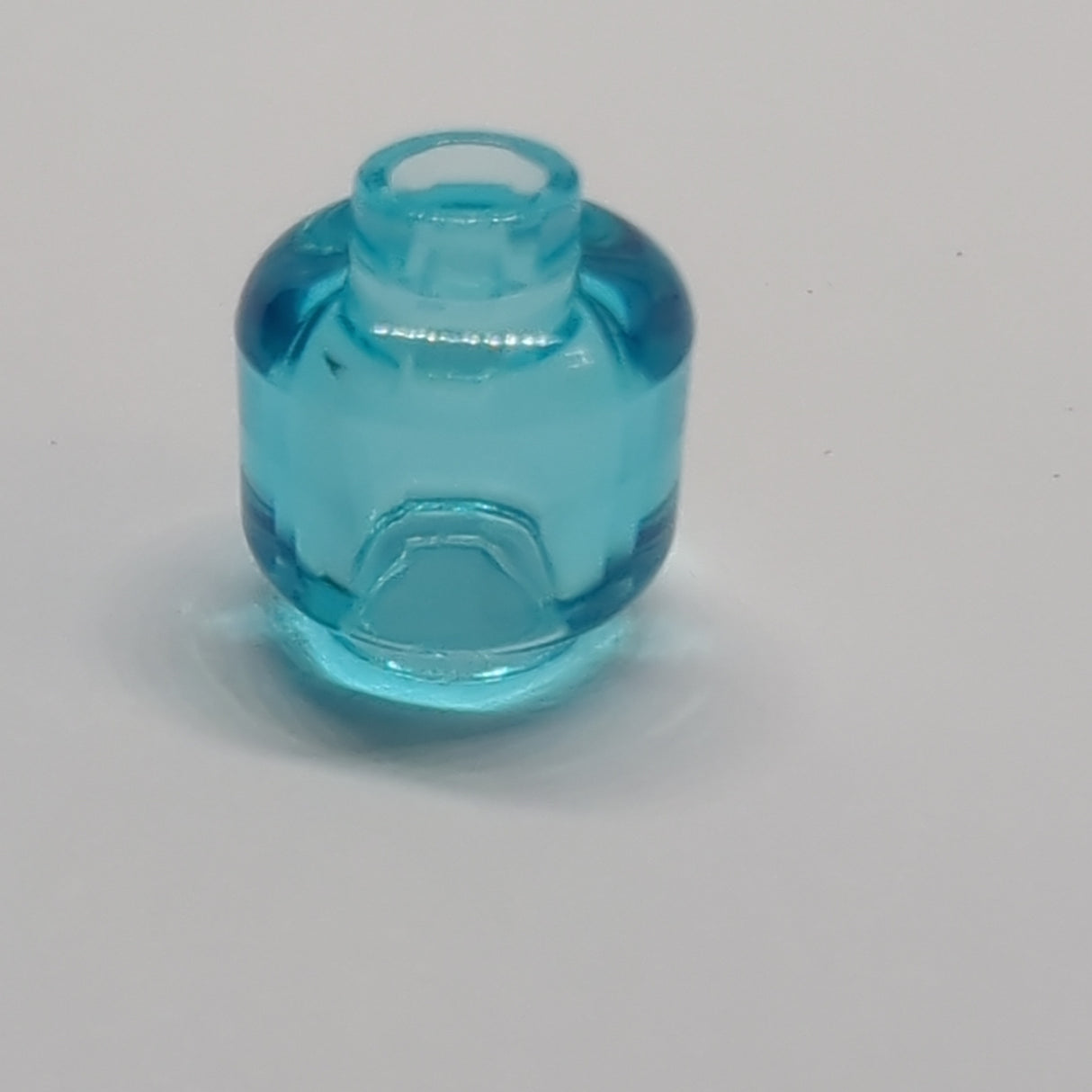 NEU Minifigur, Kopf (Plain) - transparent hellblau