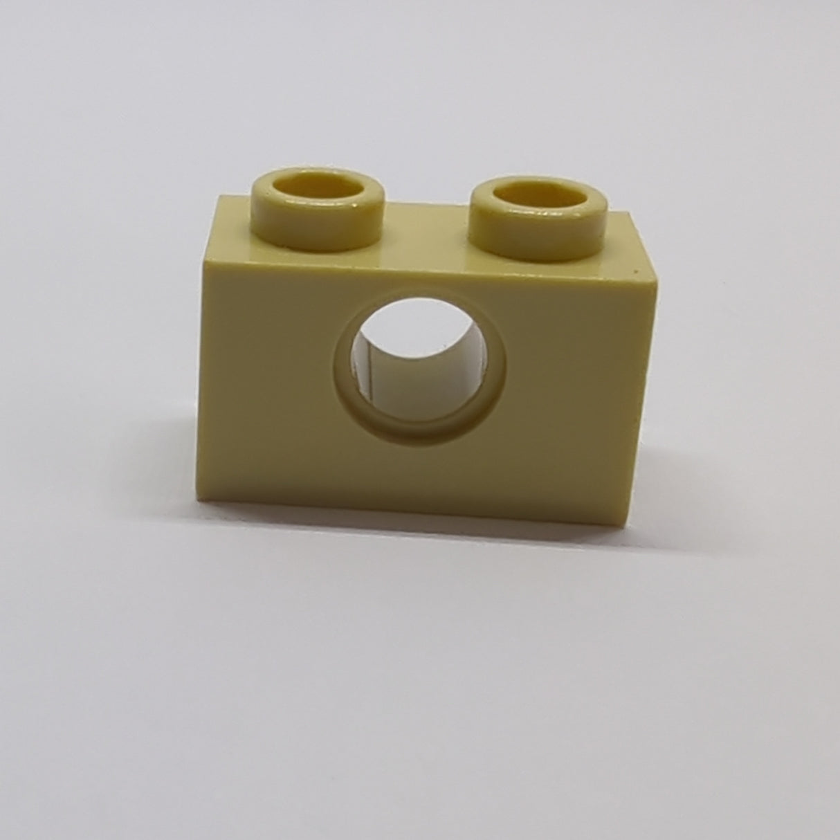 NEU Technik, Stein 1 x 2 mit Pinloch beige