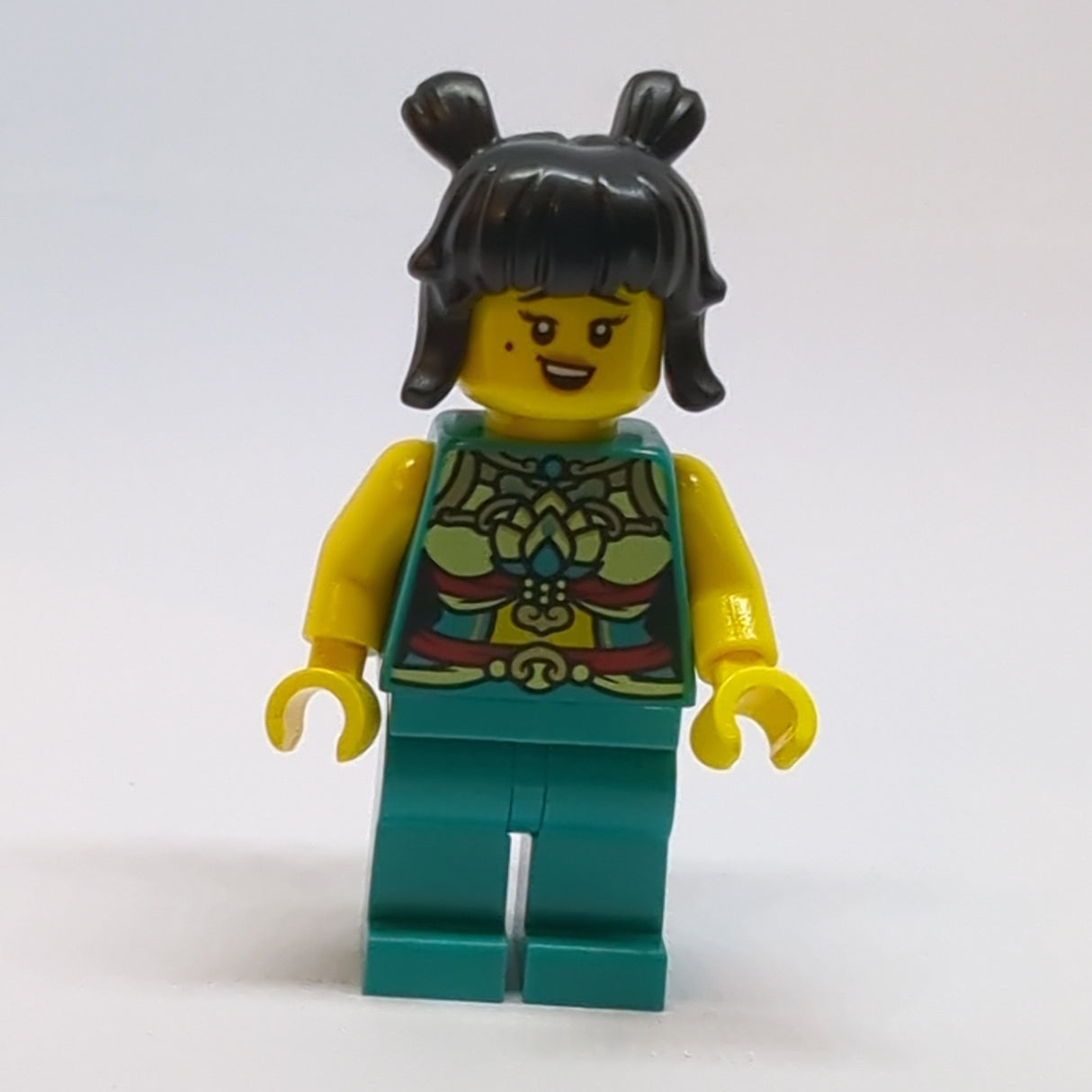 NEU Minifigur chin. Neujahr Parade Teilnehmer - Musiker, weiblich, schwarze Space Buns hol315