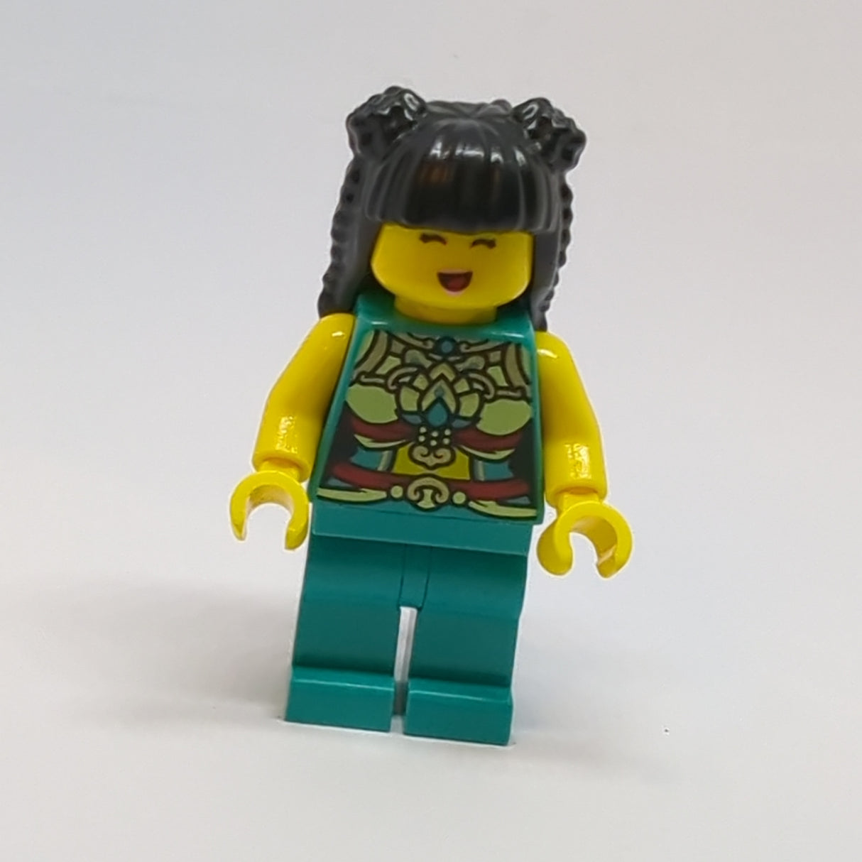 NEU Minifigur chin. Neujahr Parade Teilnehmer - Musiker, weiblich, schwarze lange Haare hol316