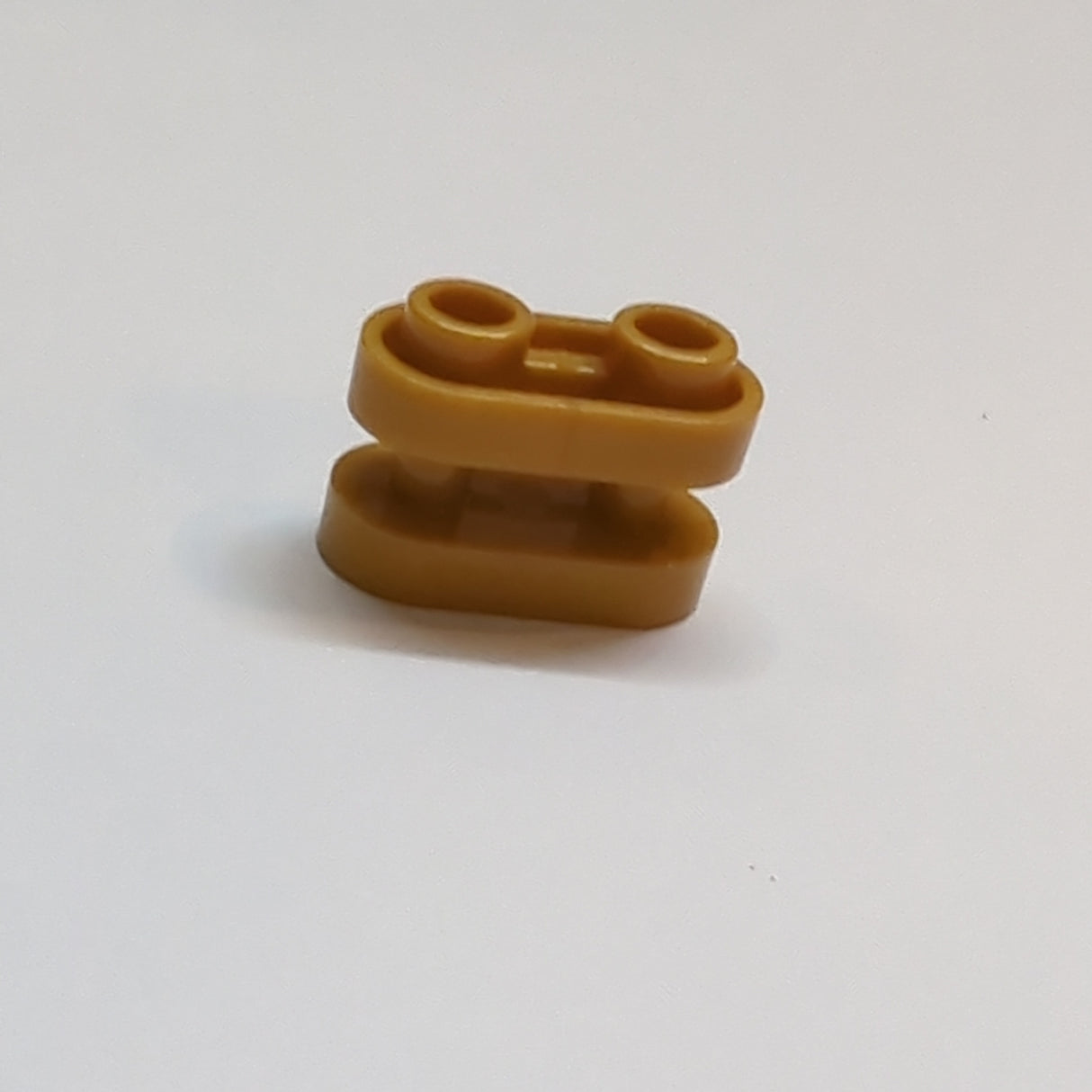 NEU Stein, rund 1 x 2 mit hohlen Noppen und offener Mitte, mit Stäben pearlgold