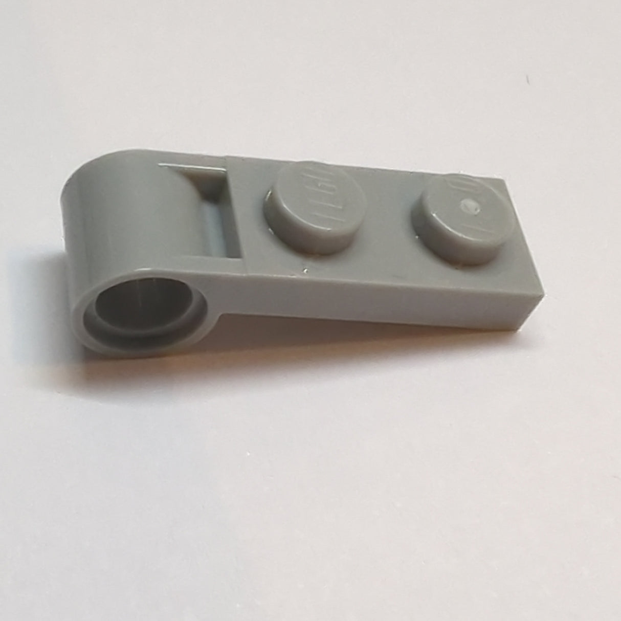 NEU Platte, Modifiziert 1 x 2 mit Pinloch am Ende neuhellgrau