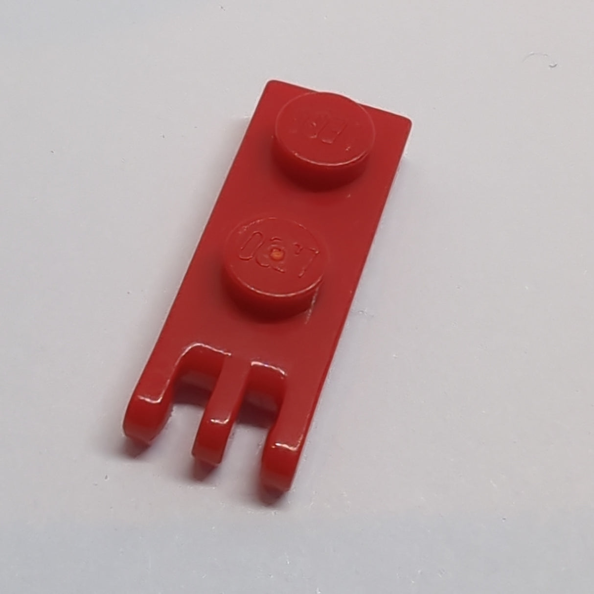 1x2 Scharnier Platte 3 Finger geschlossene Noppen rot red