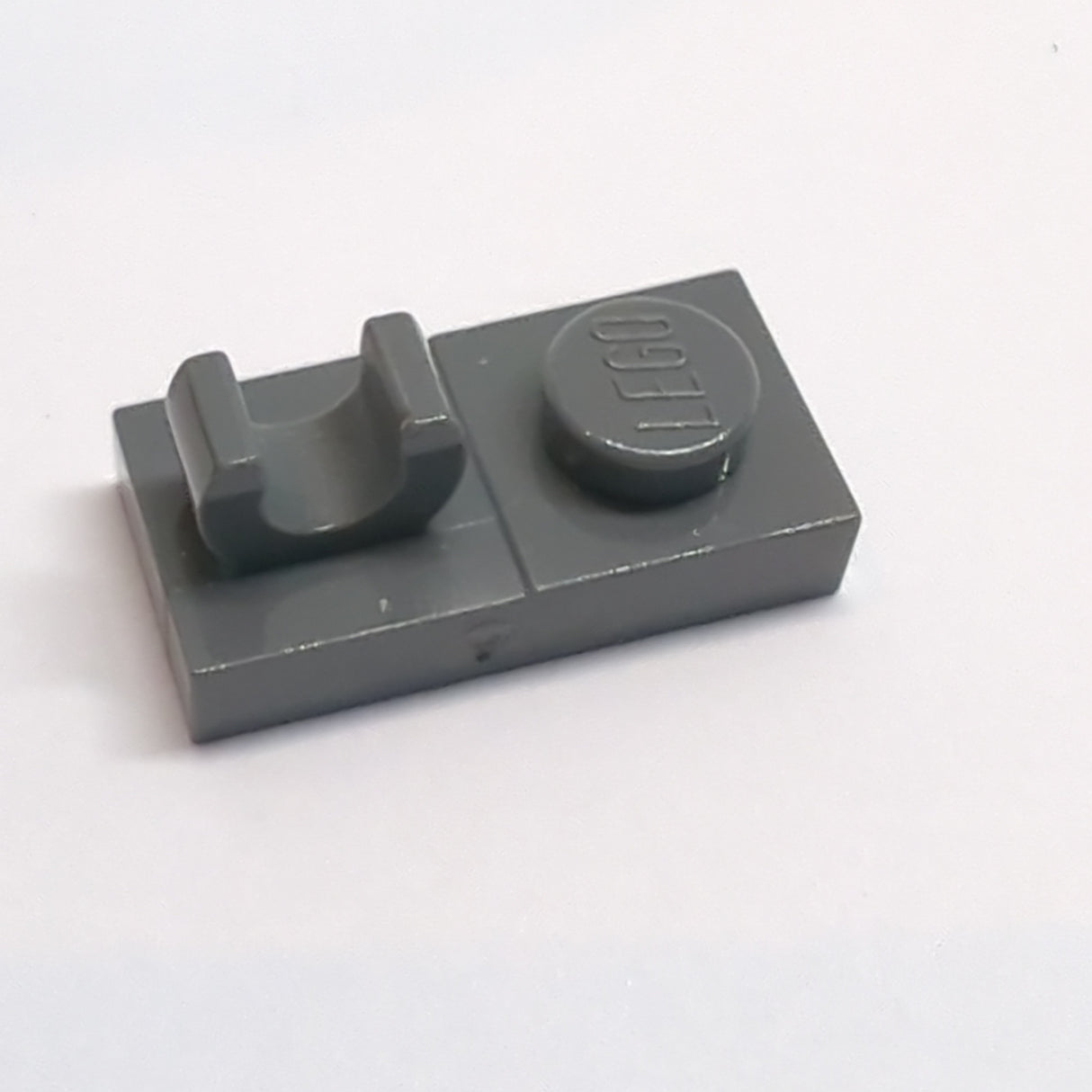 NEU Platte modifiziert 1 x 2 mit offenem O Clip oben neudunkelgrau