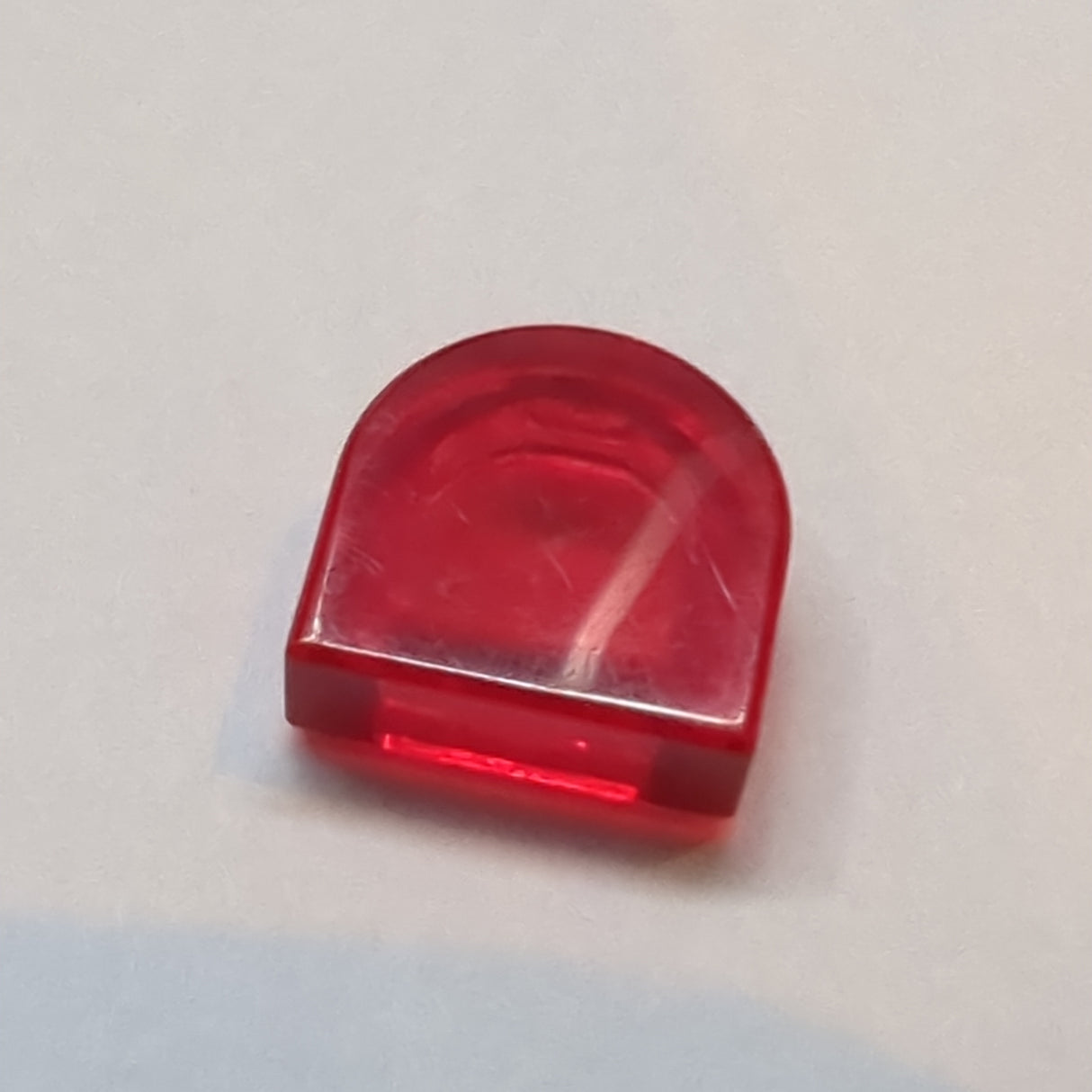 1x1 Fliese Halbkreis verlängert, transparent rot trans red
