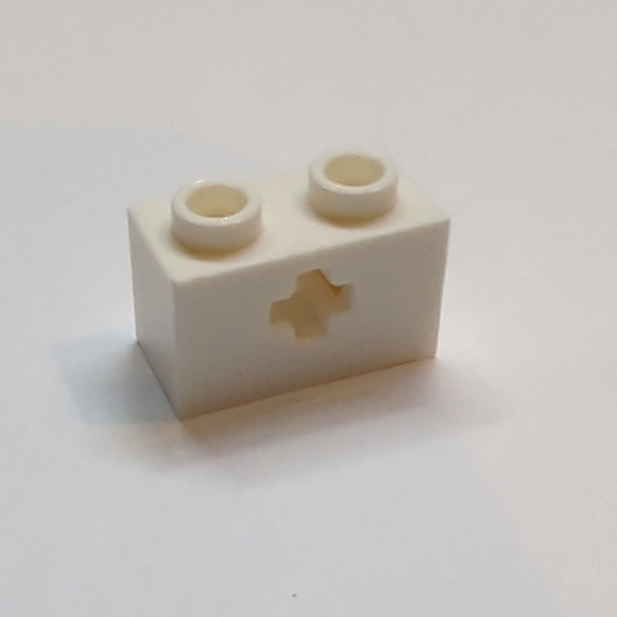 NEU Technik, Stein 1 x 2 mit Achsloch weiß