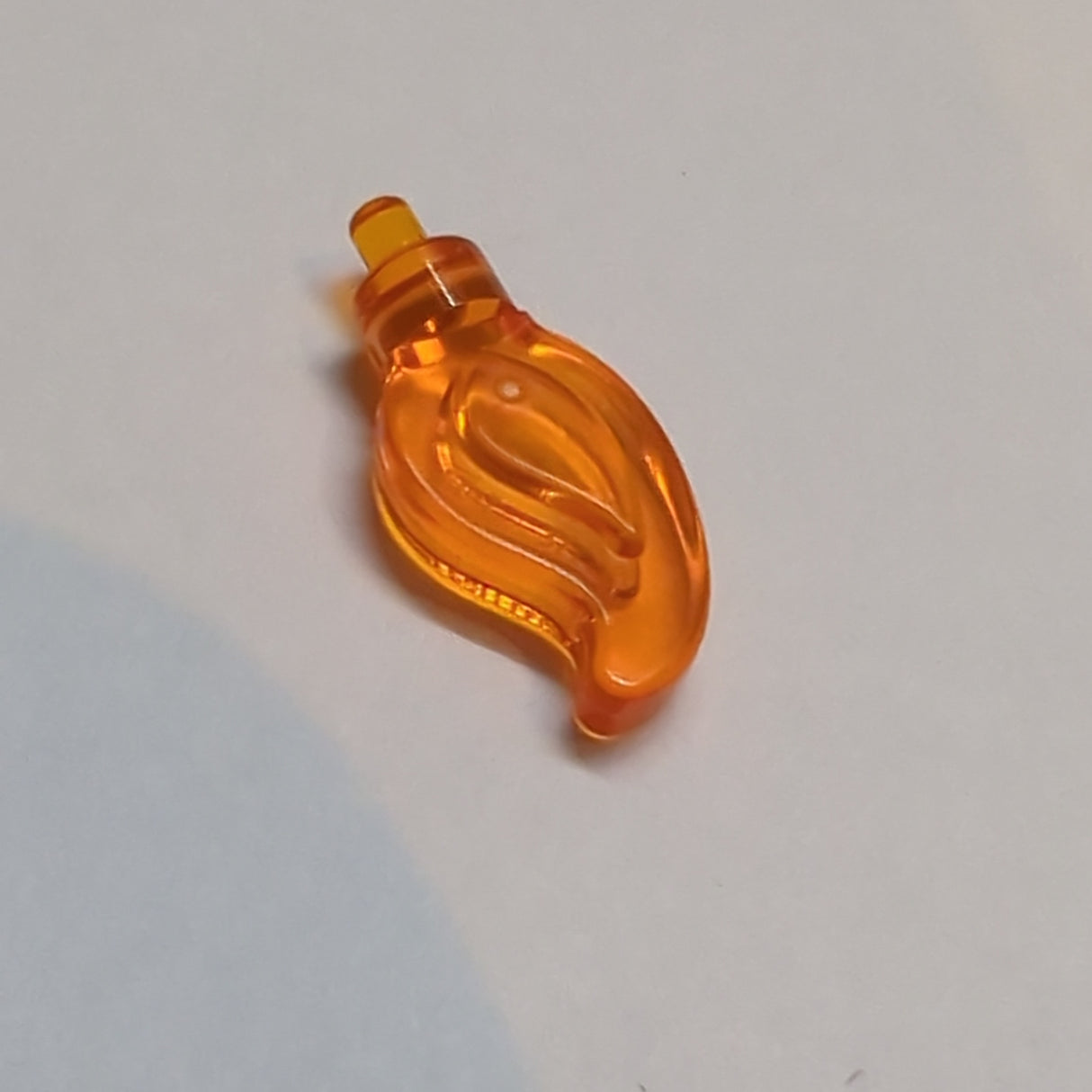 NEU Wellenrunde gerade Einfach mit kleinem Pin Ende (Kerzenflamme) transparent orange