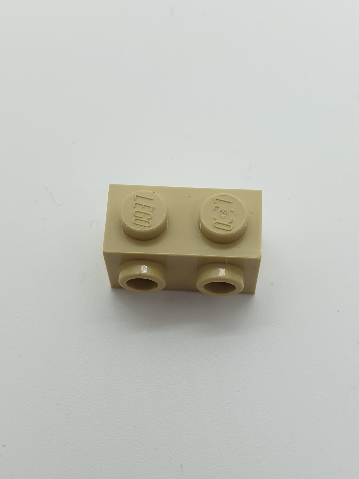 NEU Stein, modifiziert 1 x 2 mit Nieten an der Seite beige