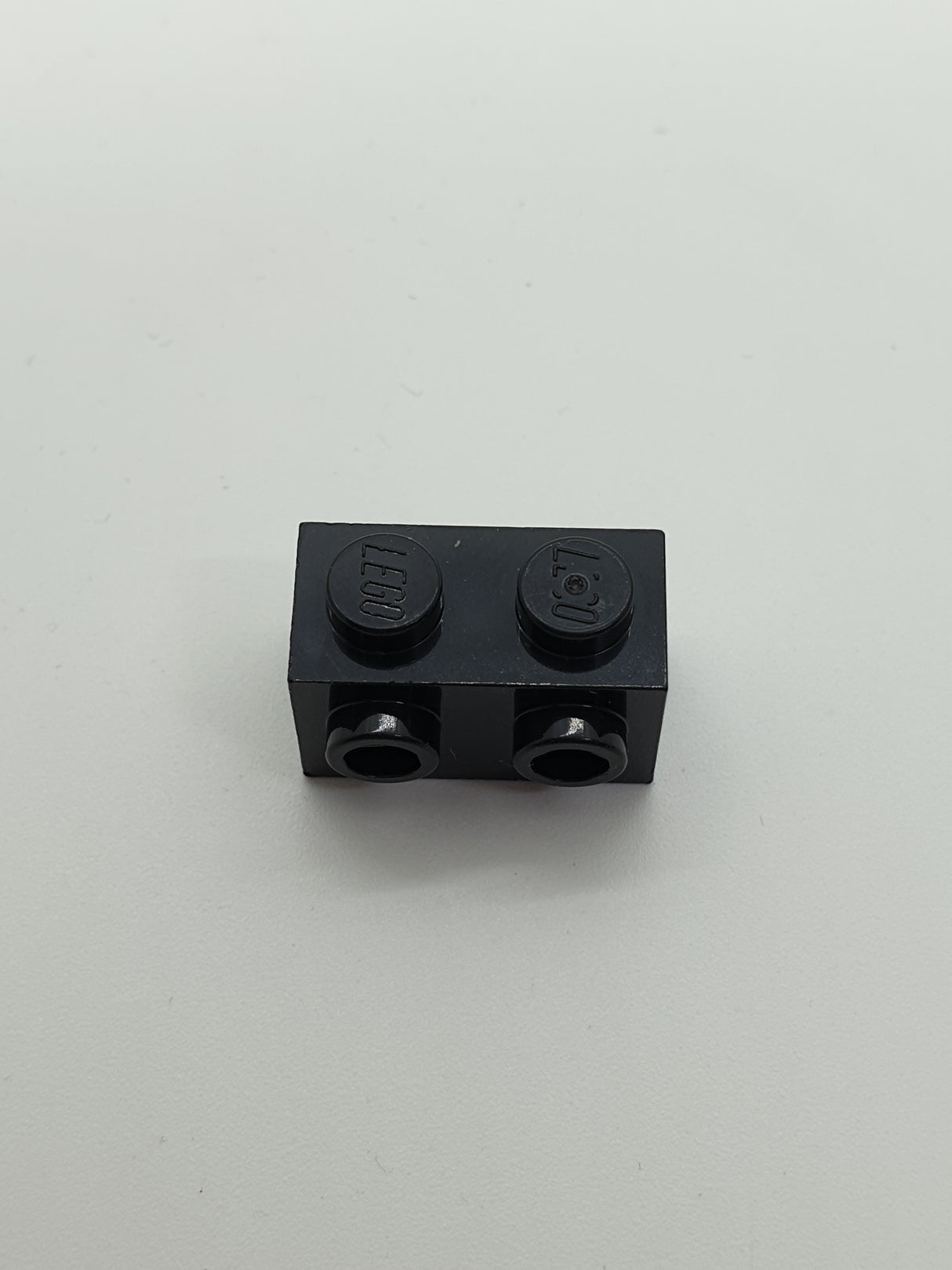 NEU Stein, modifiziert 1 x 2 mit Nieten an der Seite schwarz