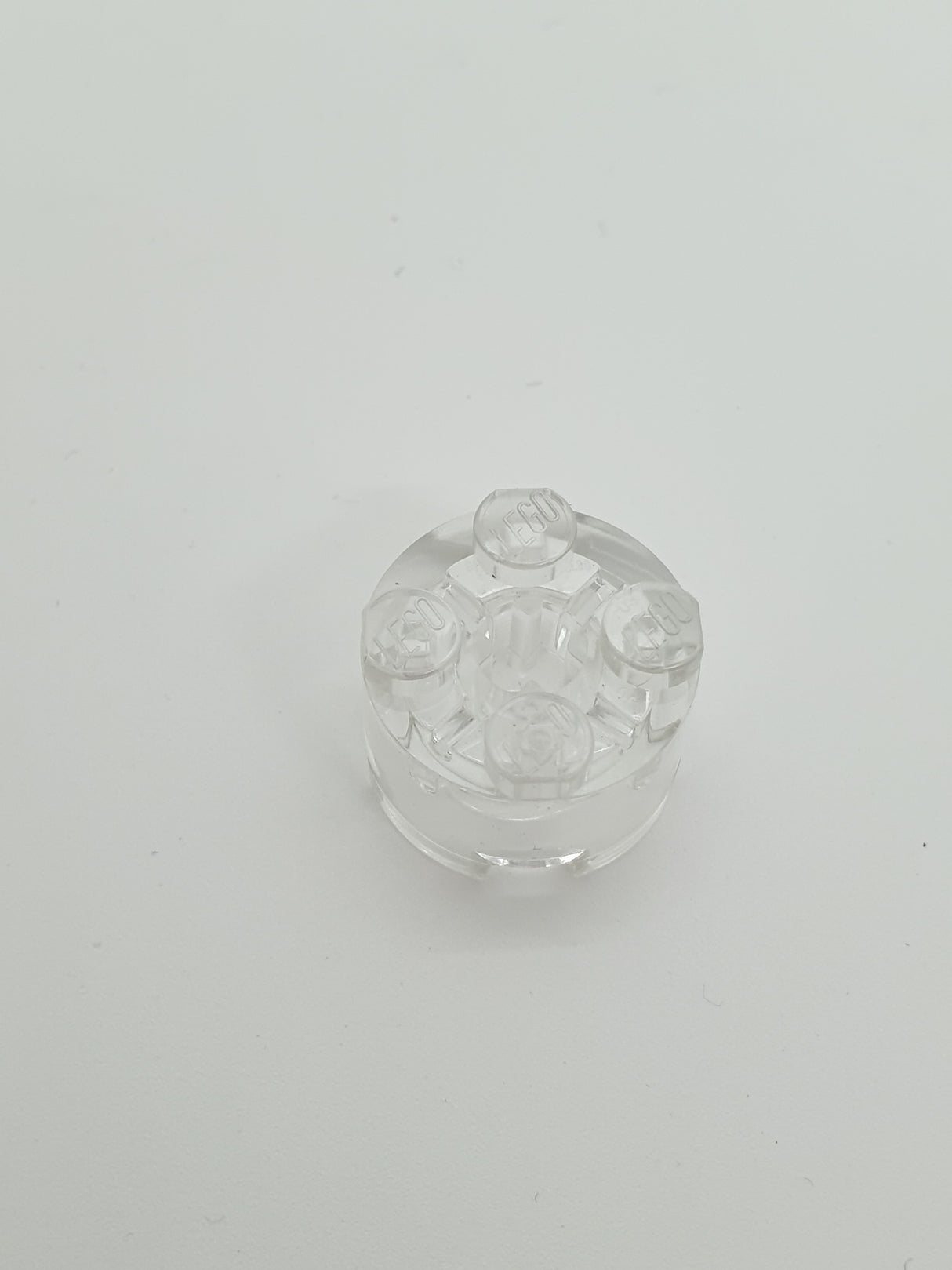 NEU Rundstein 2 x 2 mit Achsloch transparent weiß