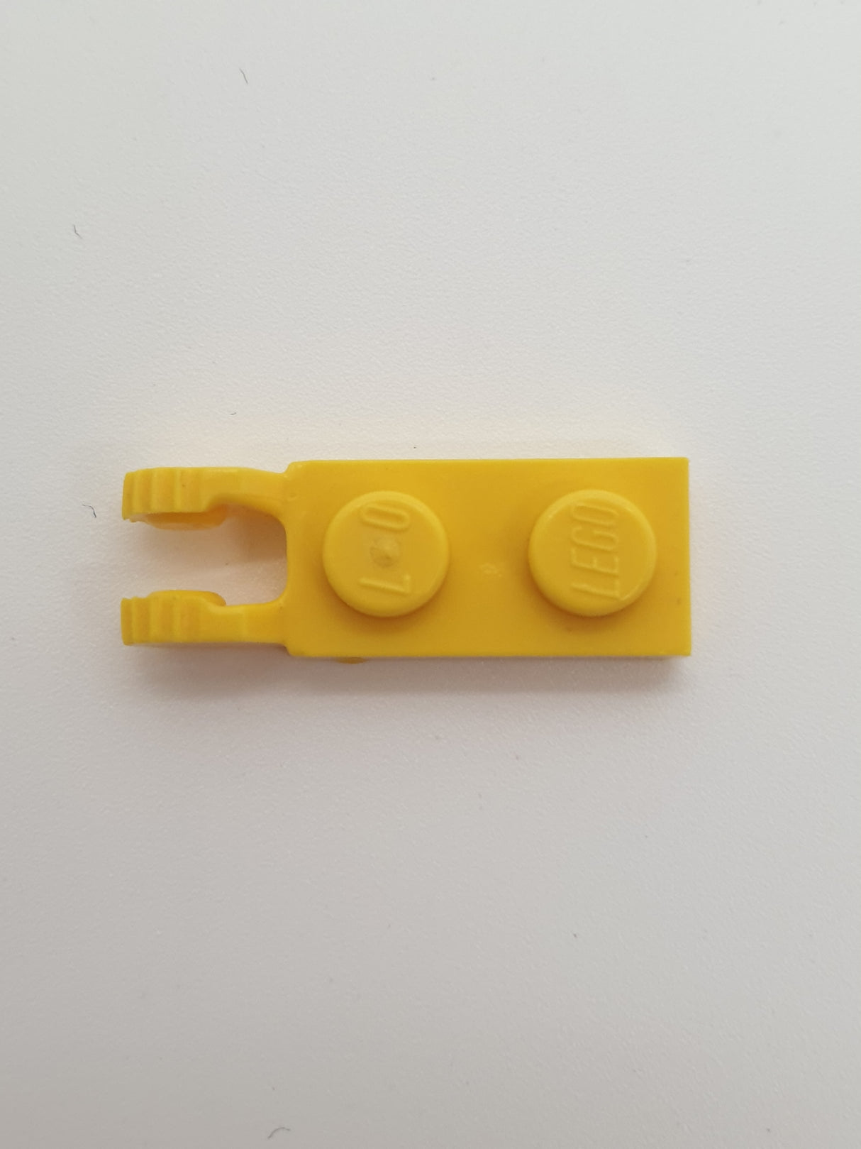 NEU Scharnierplatte 1 x 2 mit2 Finger am Ende gelb