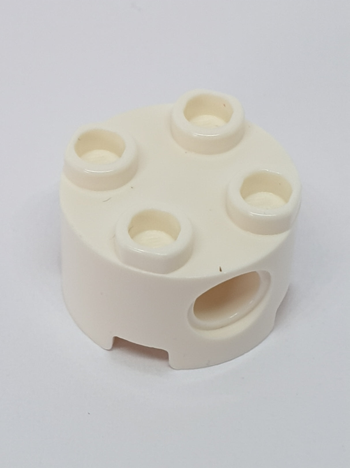 NEU Stein, rund 2 x 2 mit Pin Löchern weiß