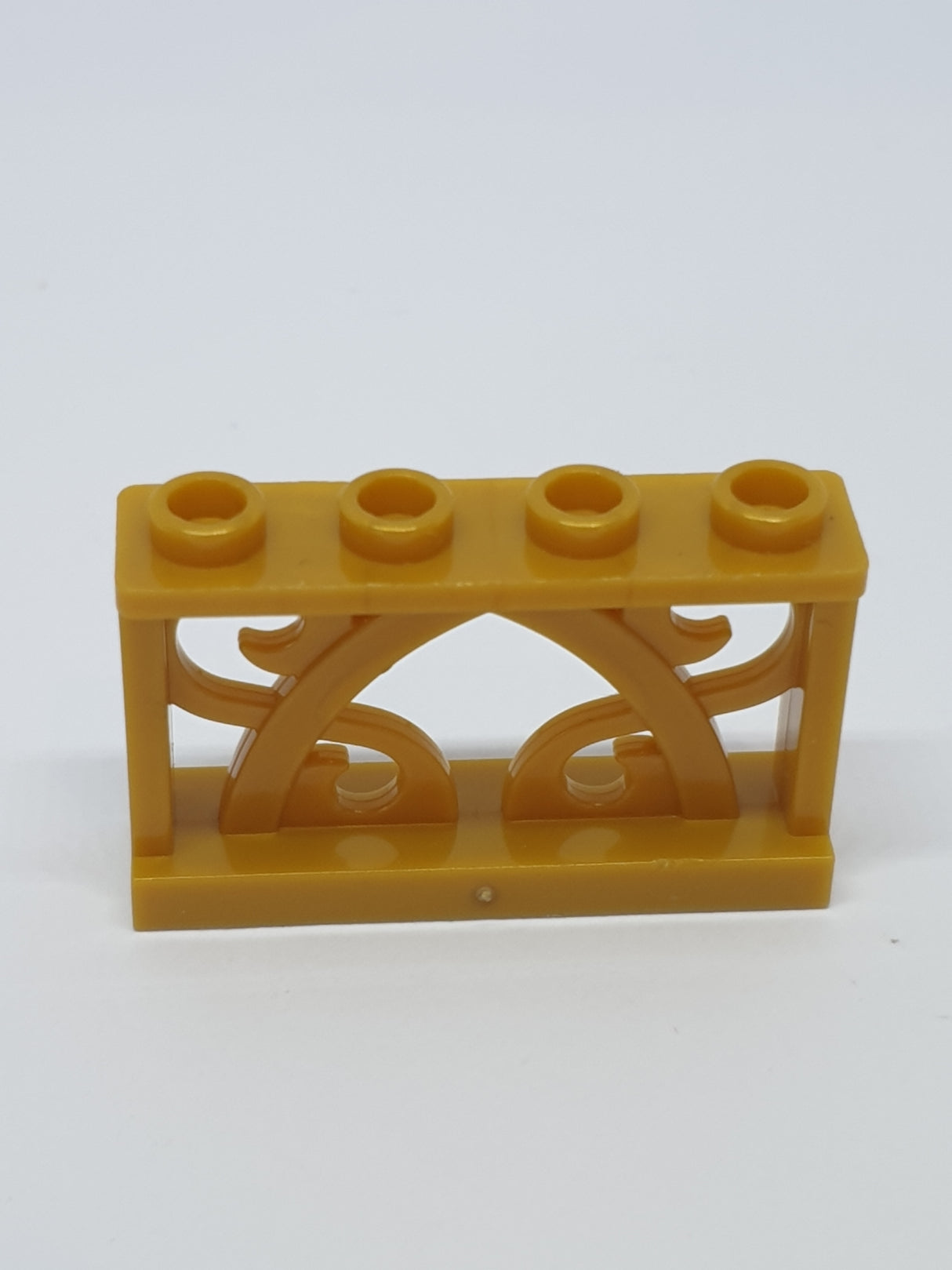 NEU Zaun 1 x 4 x 2 mit Ornamenten und 4 Noppen pearlgold