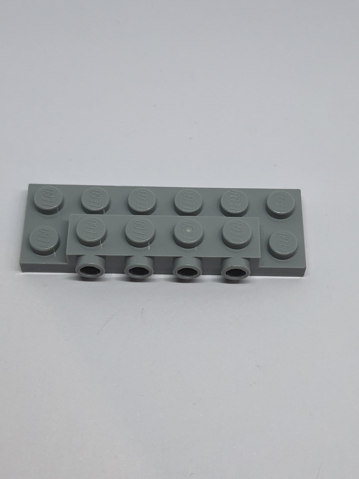 NEU Platte modifiziert 2 x 6 x 2/3 mit 4 Noppen an der Seite neuhellgrau