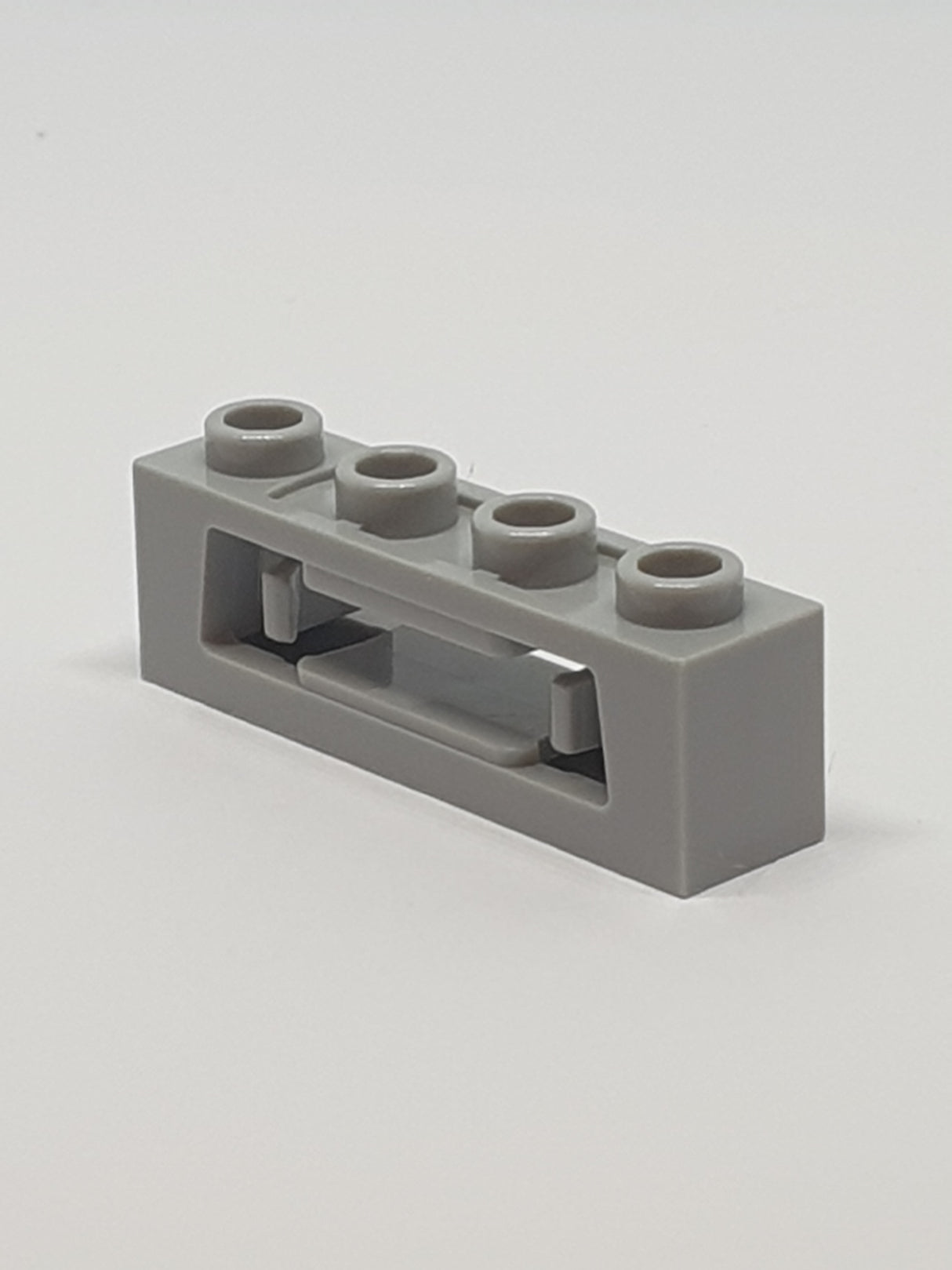 NEU 1x4 modifizierter Stein mit Clips Innenseite, Waffe Disk Shooter neuhellgrau
