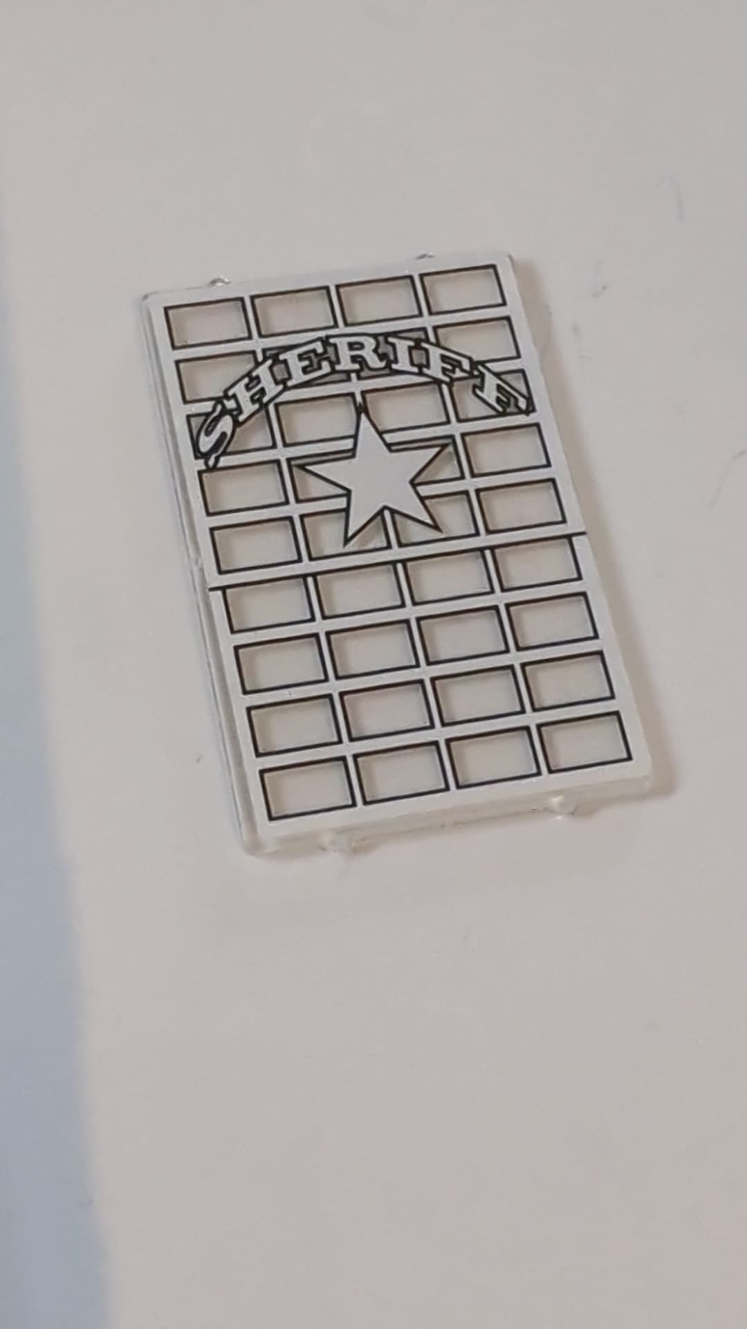 1x4x5 Fensterglas mit Sheriff-Muster „Aufkleber“ – Sets 6755 / 6764 transparent weiß