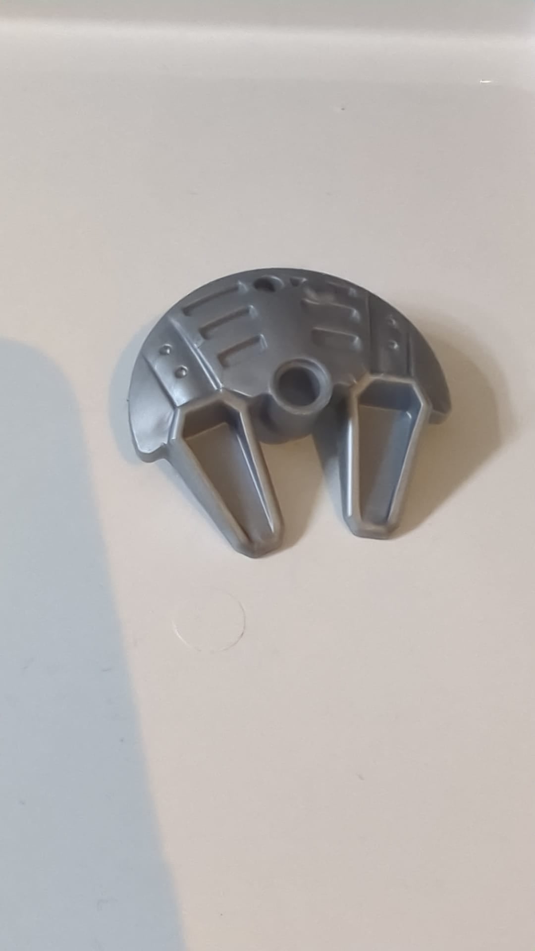 5x5 Bionicle-Waffe Schild mit zwei Schaufelzinken pearl helgrau