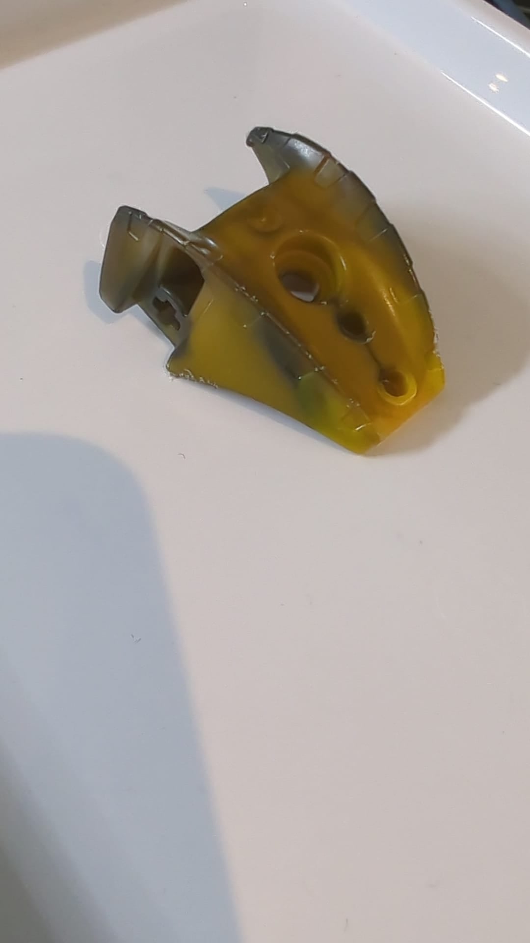 Bionicle Barraki Carapar Oberschenkel- und Schulterschutz mit marmoriertem transbraunem Muster hellorange