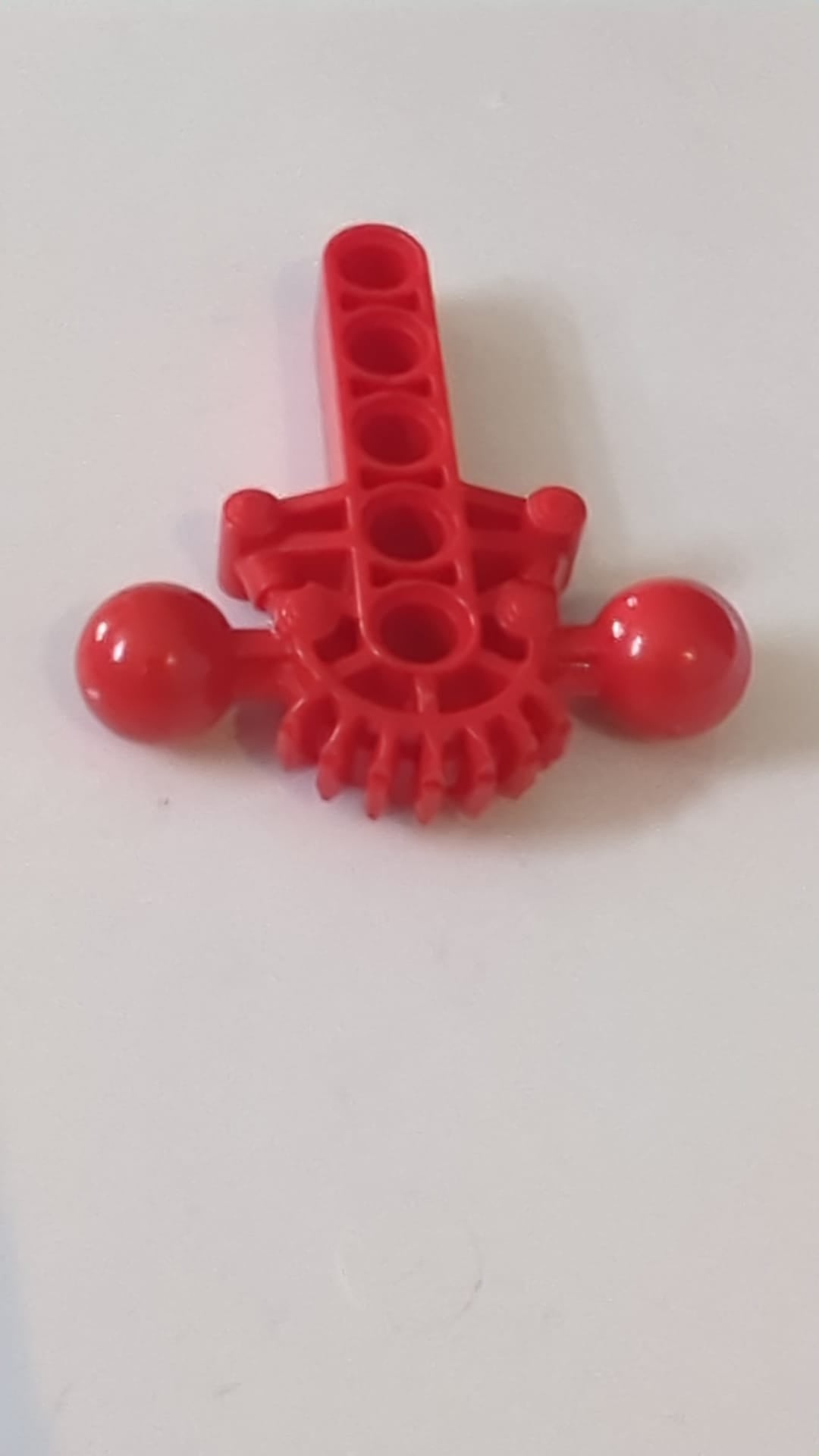 Bionicle-Hüfte/Unterkörper mit 2 Kugelgelenken und 7-Zahn-Halbzahnrad rot