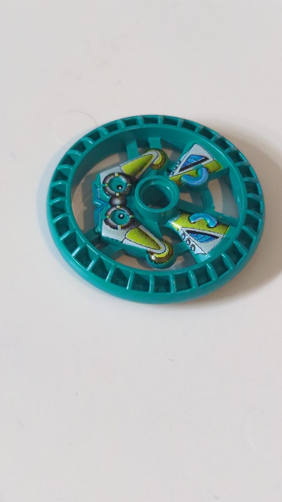 5x5 Technik Disk RoboRider-Talisman-Rad, Scout-Form mit Robotermuster türkis