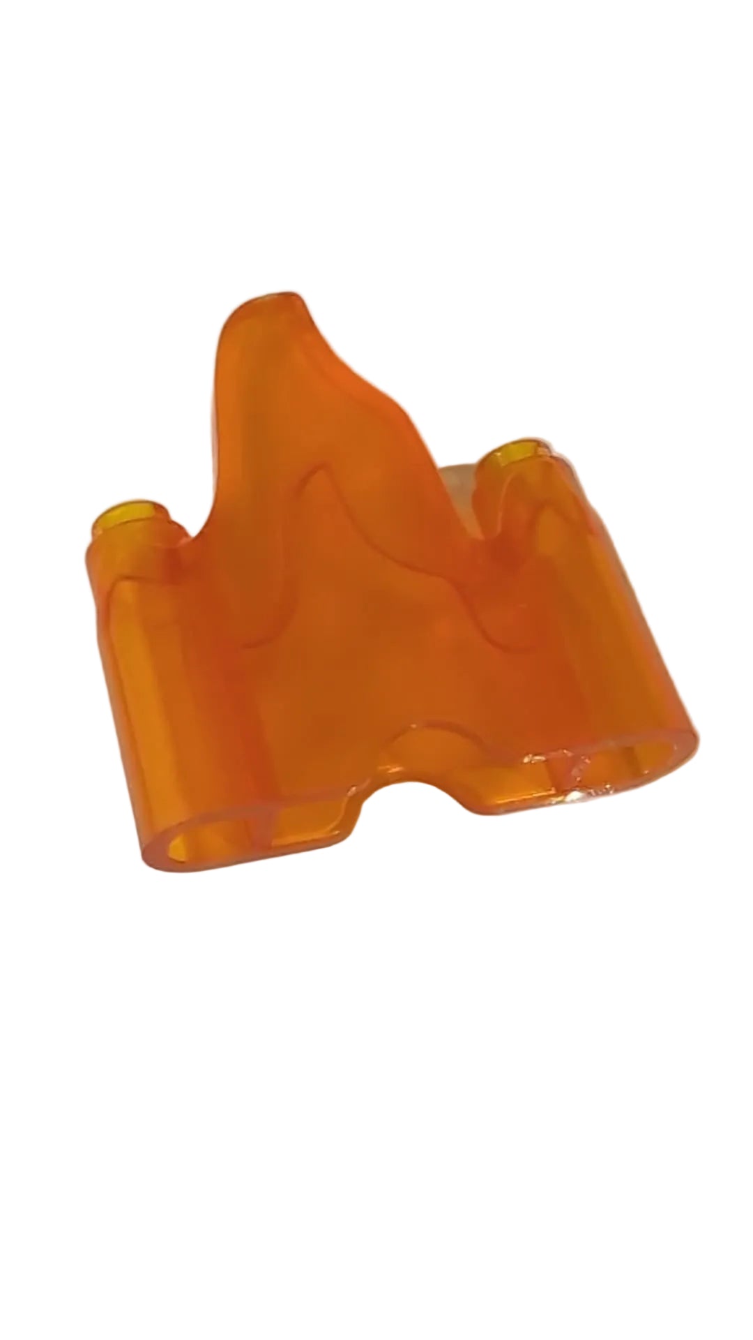 1x4 Flamme geschwungen mit 2 Noppen an den Enden "Flame, Rock" transparent orange