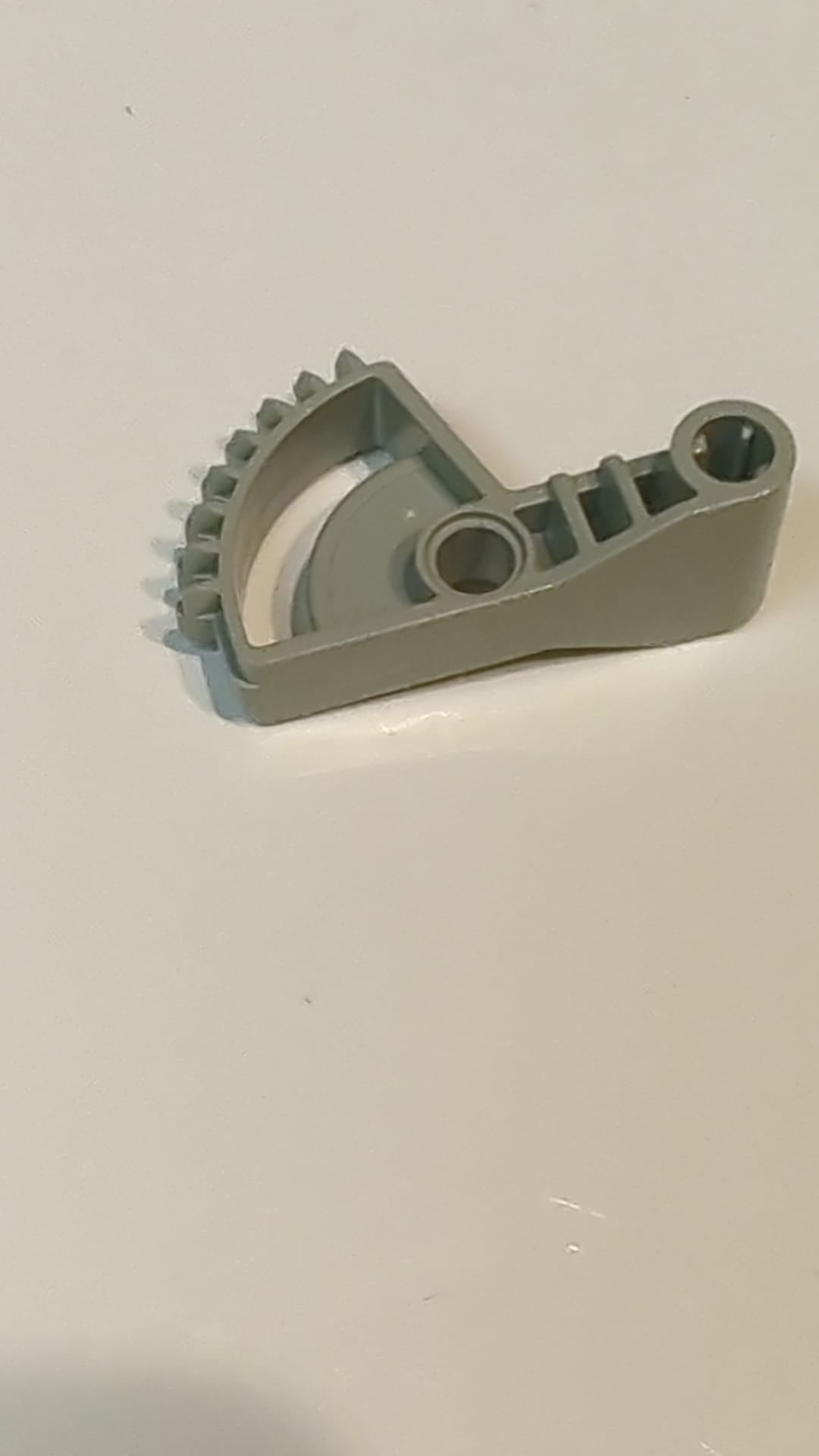 Technik, Arm 2 x 5 mit 1/4 Zahnrad 8 Zähne Doppelkegel althellgrau