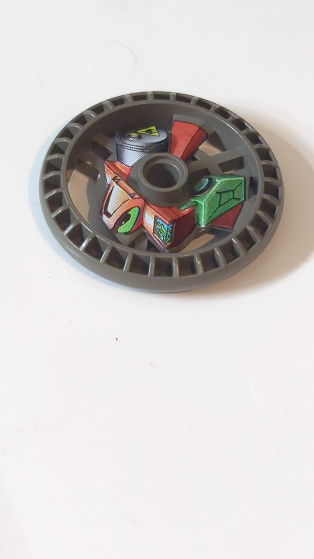 5x5 Technik Disk – RoboRider-Talisman-Rad, Treibstoff-Formteil mit Robotermuster altdunkelgrau