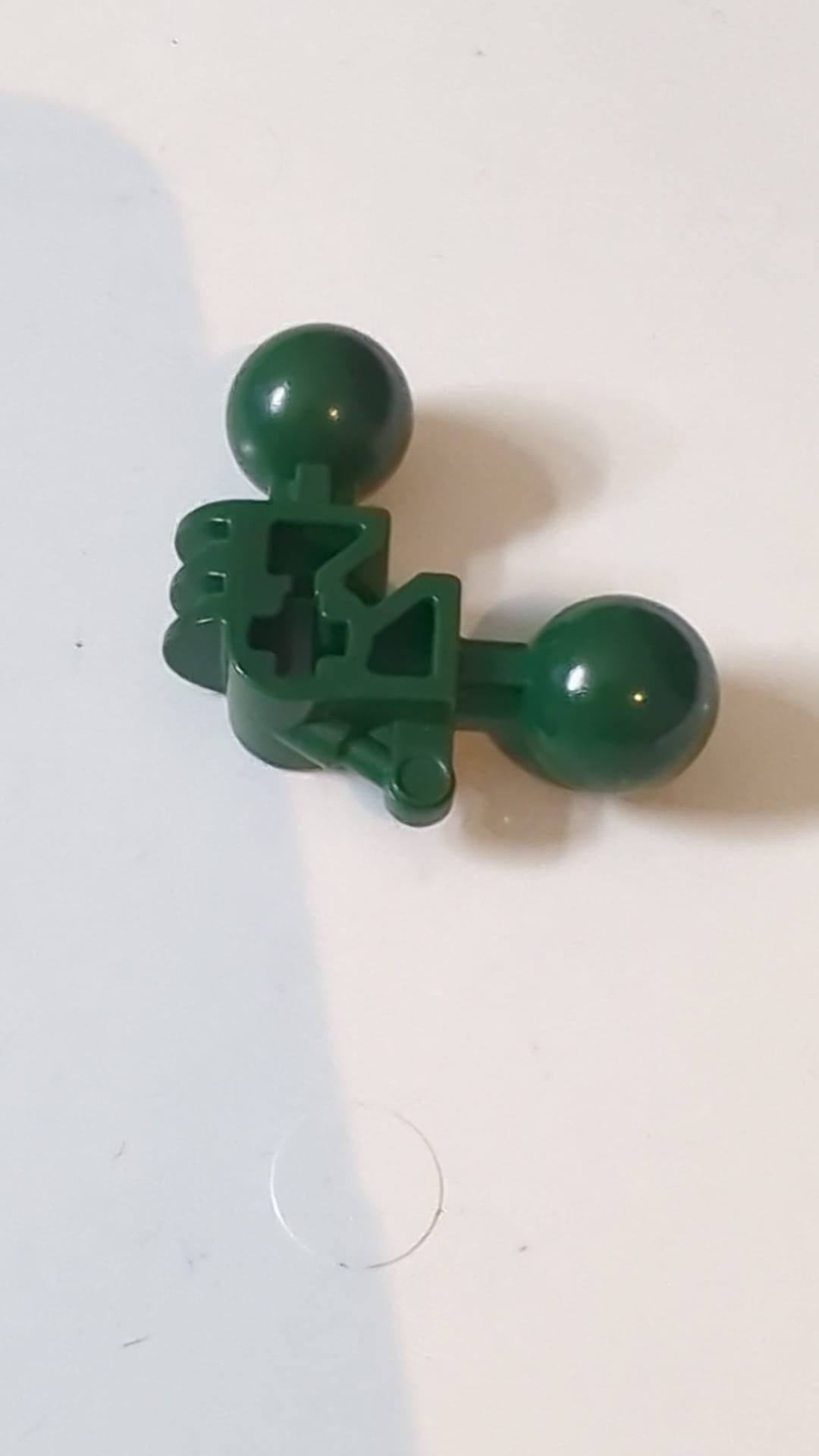 3x3x2 Bionicle Kugelgelenk 90 Grad mit 2 Kugelgelenken und Achsenbohrung dunkelgrün