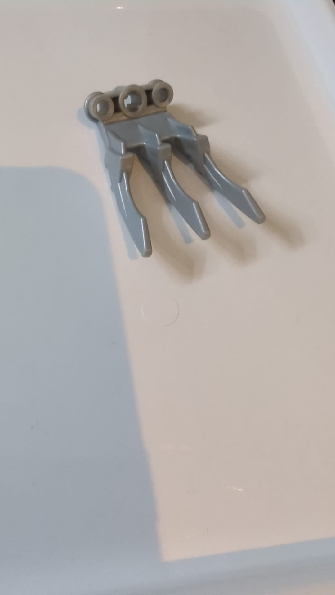 Bionicle-Klaue klein mit Achsenloch pearlsilber