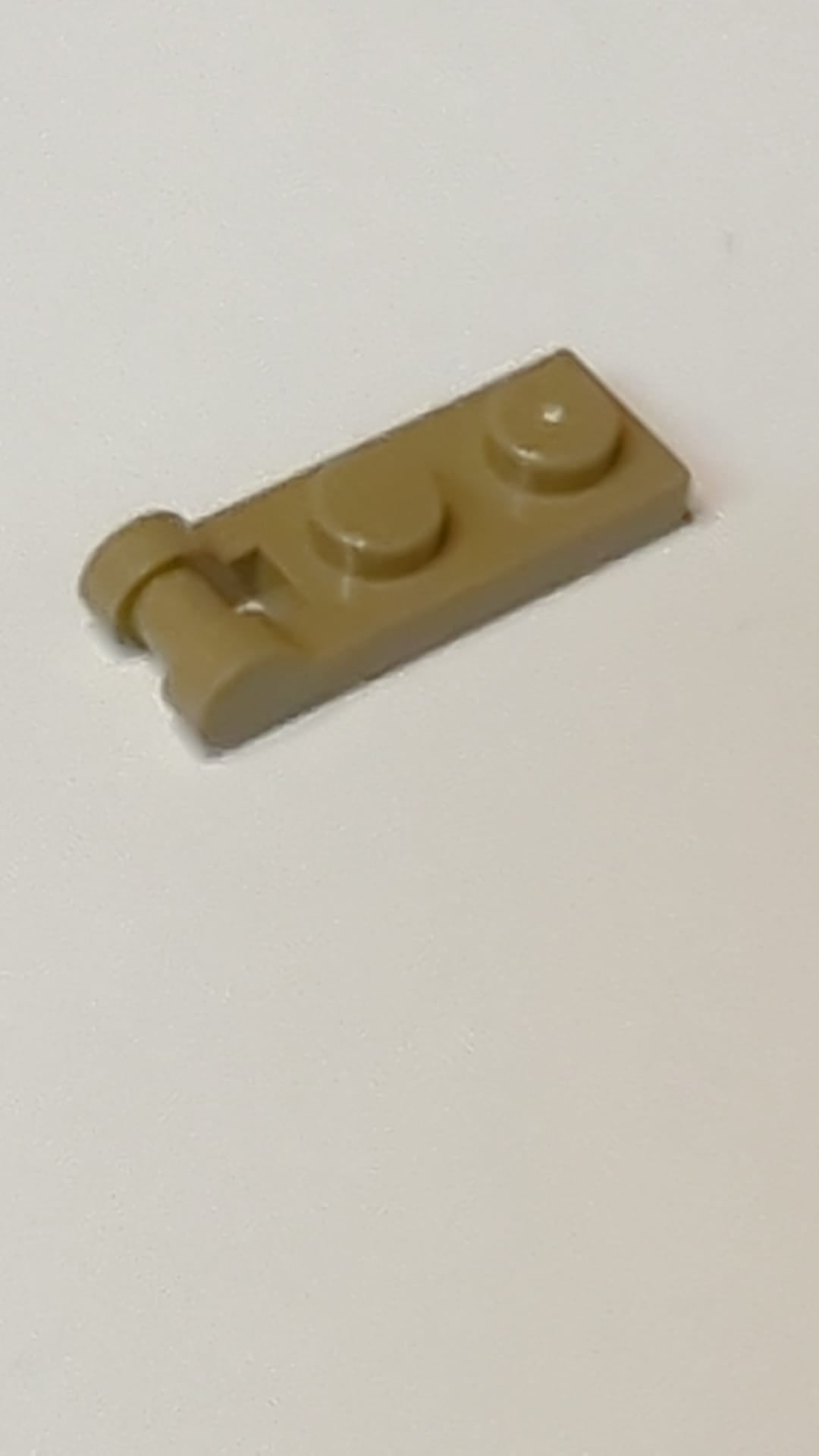 NEU 1 x 2 Platte, modifiziert mit Griffstange am Ende dunkelbeige