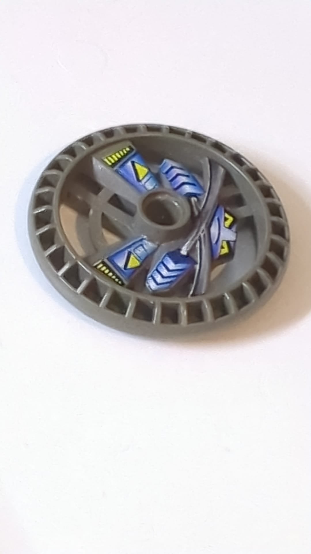 5x5 Technik Disk – RoboRider-Talisman-Rad, Ninja-Form mit Robotermuster altdunkelgrau