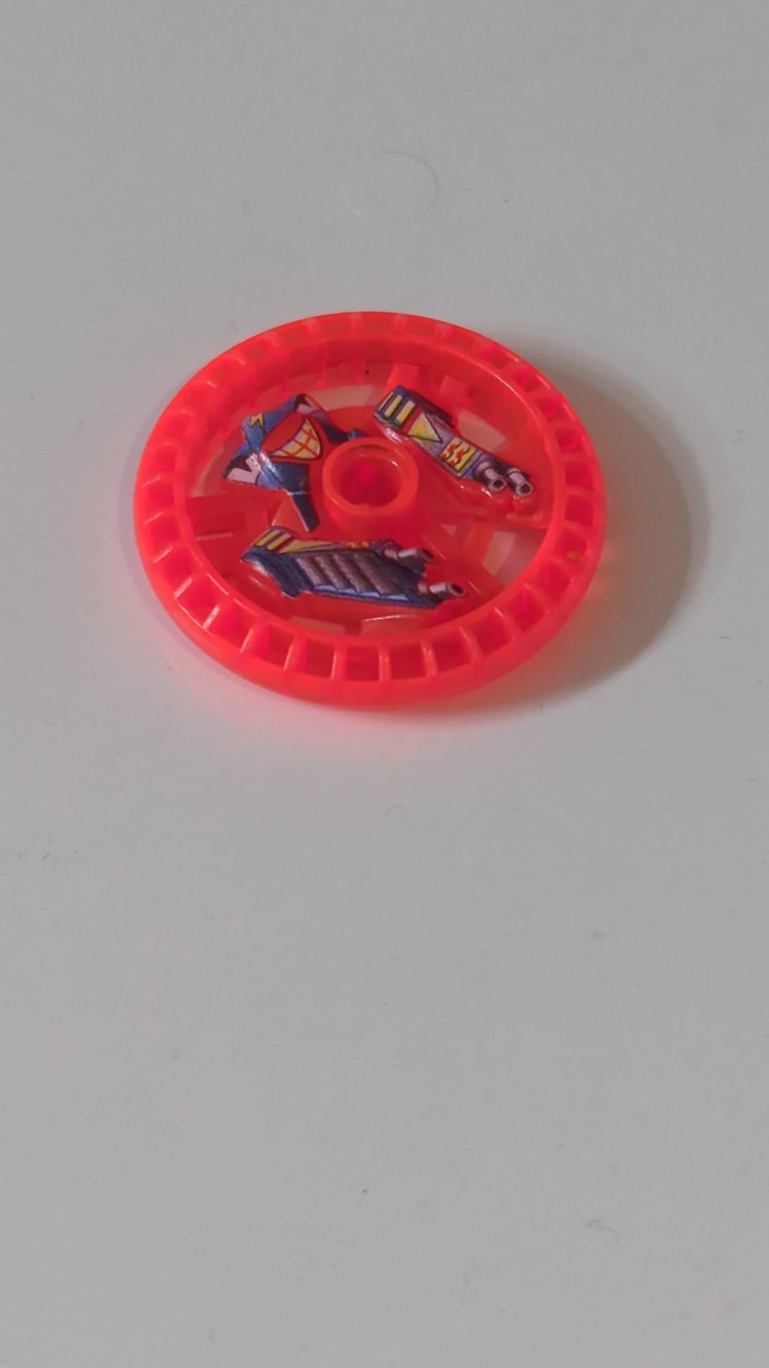 5x5 Technik Disk – RoboRider-Talisman-Rad, „Stunner“-Gussform mit Robotermuster transparent neonorange