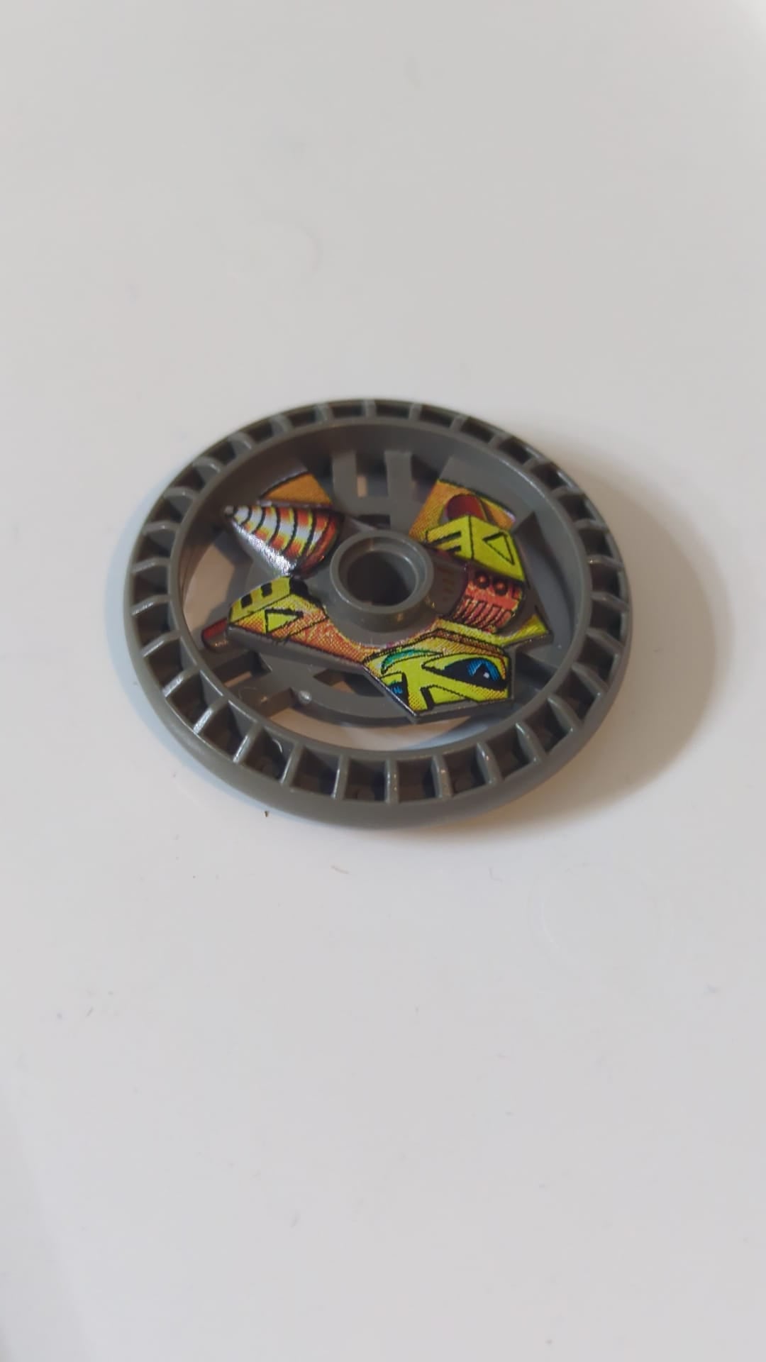 5x5 Technik Disk – RoboRider Talisman-Rad, Bohrerform mit Robotermuster altdunkelgrau
