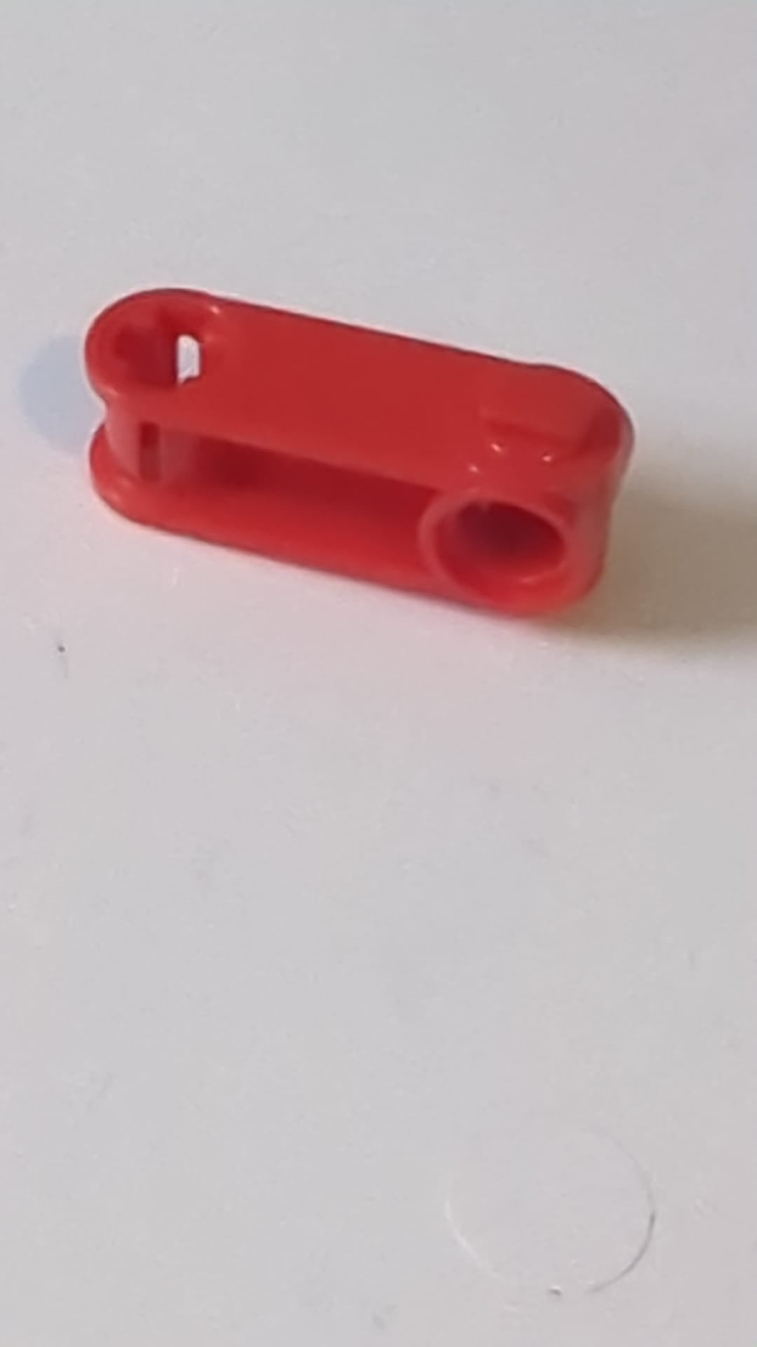 Technic, Achsen- und Stiftverbinder, senkrecht, 3L, mit Stiftloch rot