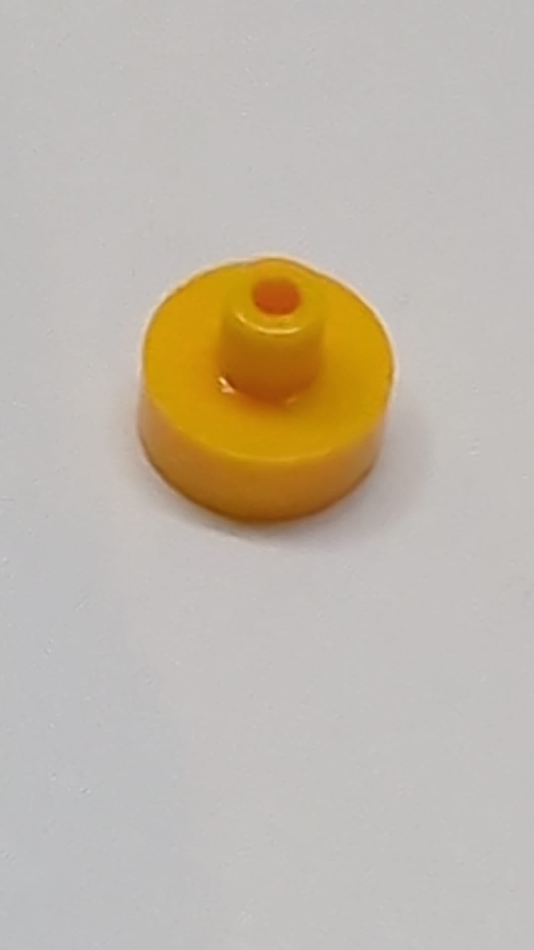 1x1 Runde Fliese mit Steg und kleinem Loch hellorange