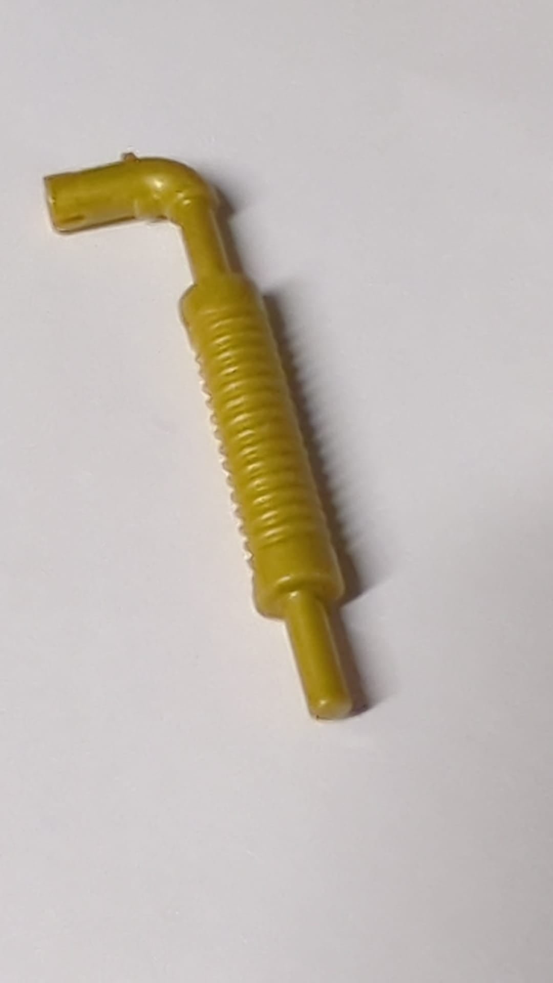 Fahrzeug, Auspuffrohr mit Technic-Stift, flaches Ende mit quadratischem Pinloch pearlgold