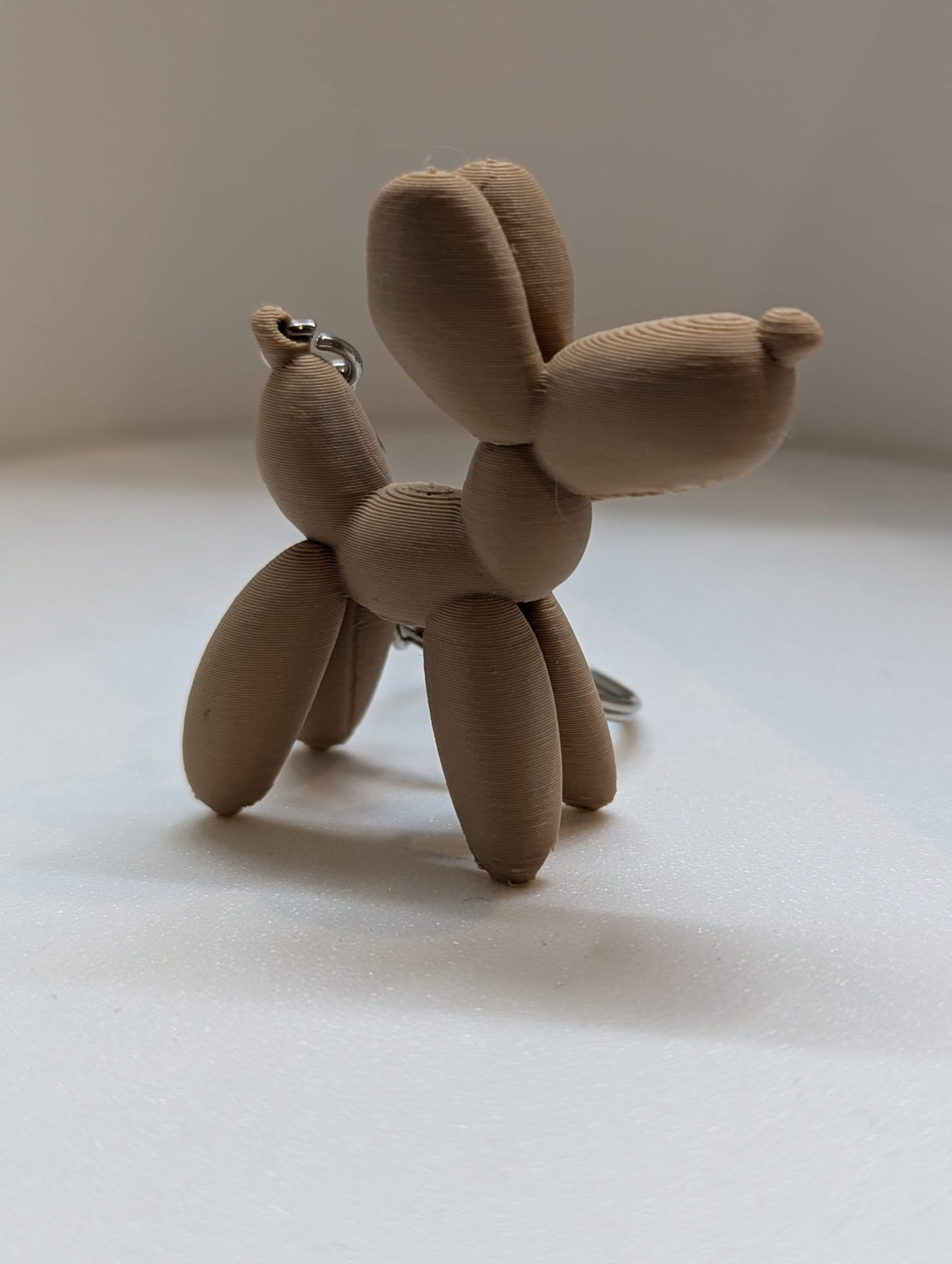 Luftballonhund Schlüsselanhänger 3D einfarbig hellbeige