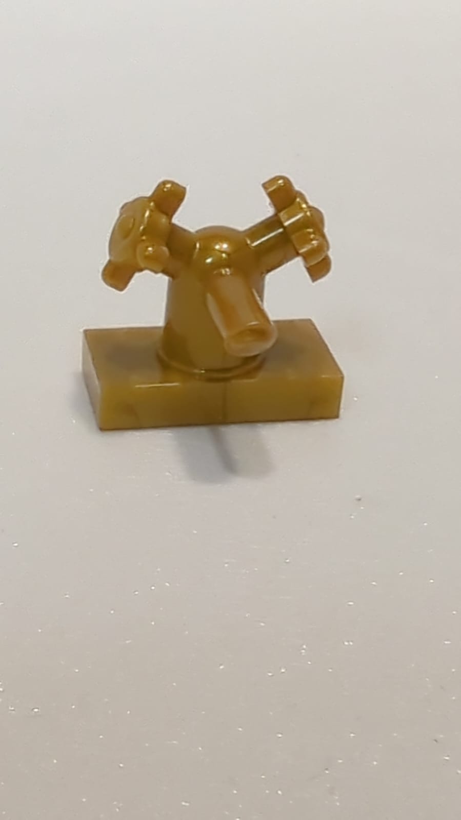 NEU Wasserhahn 1 x 2 mit Doppelgriffen, klein / Spülhahn pearlgold