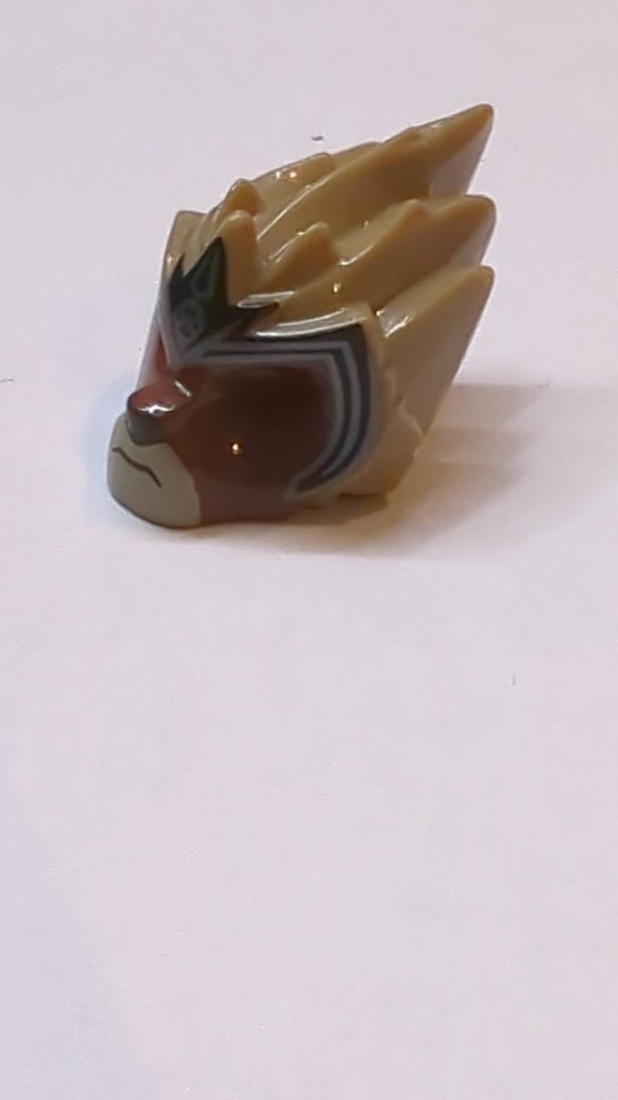 Minifigure, Headgear Mask Lion with Reddish Brown Face and Dark Blue Headpiece Pattern