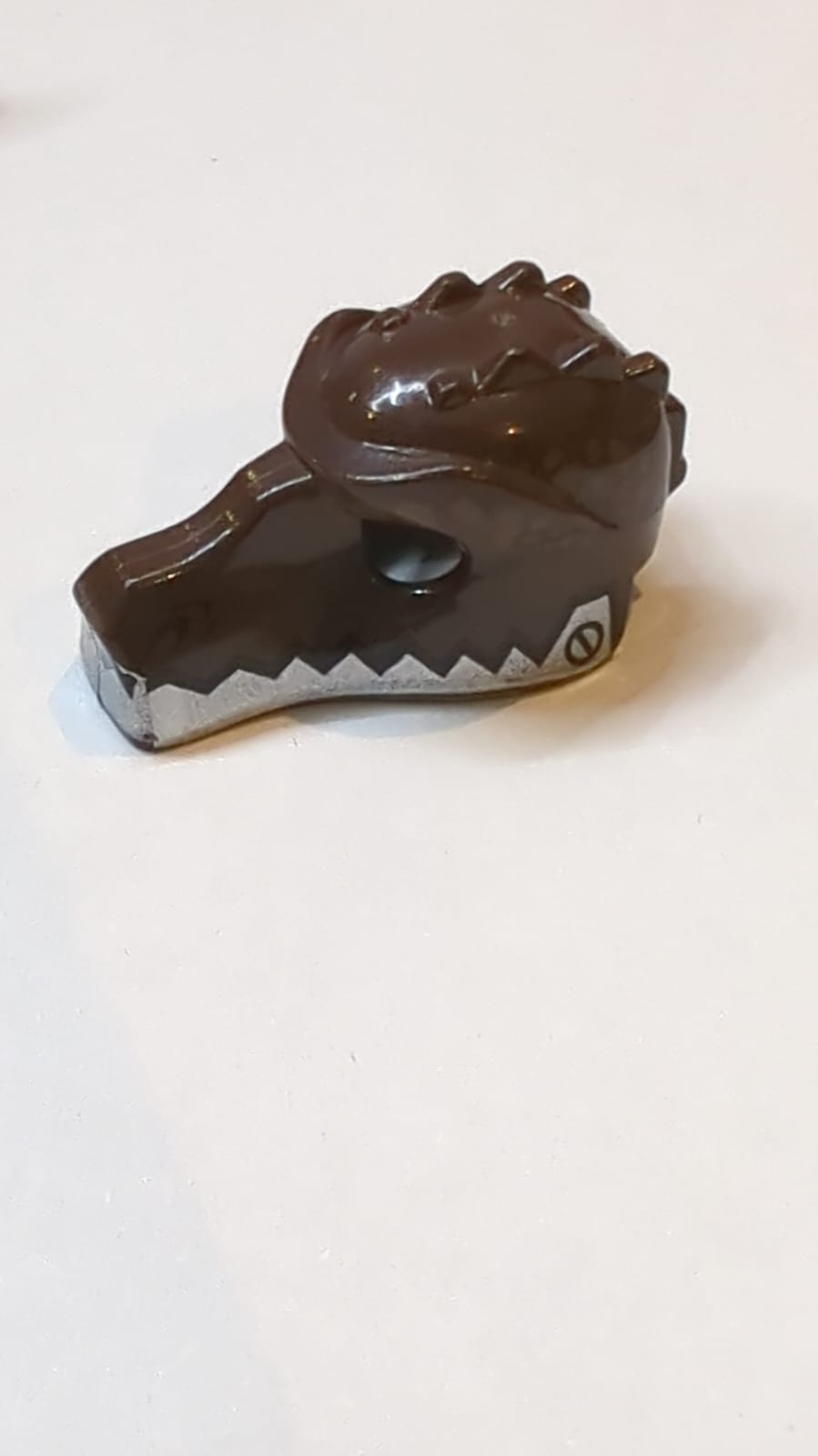 Minifigure, Headgear Mask Crocodile with Silver Lower Jaw Pattern