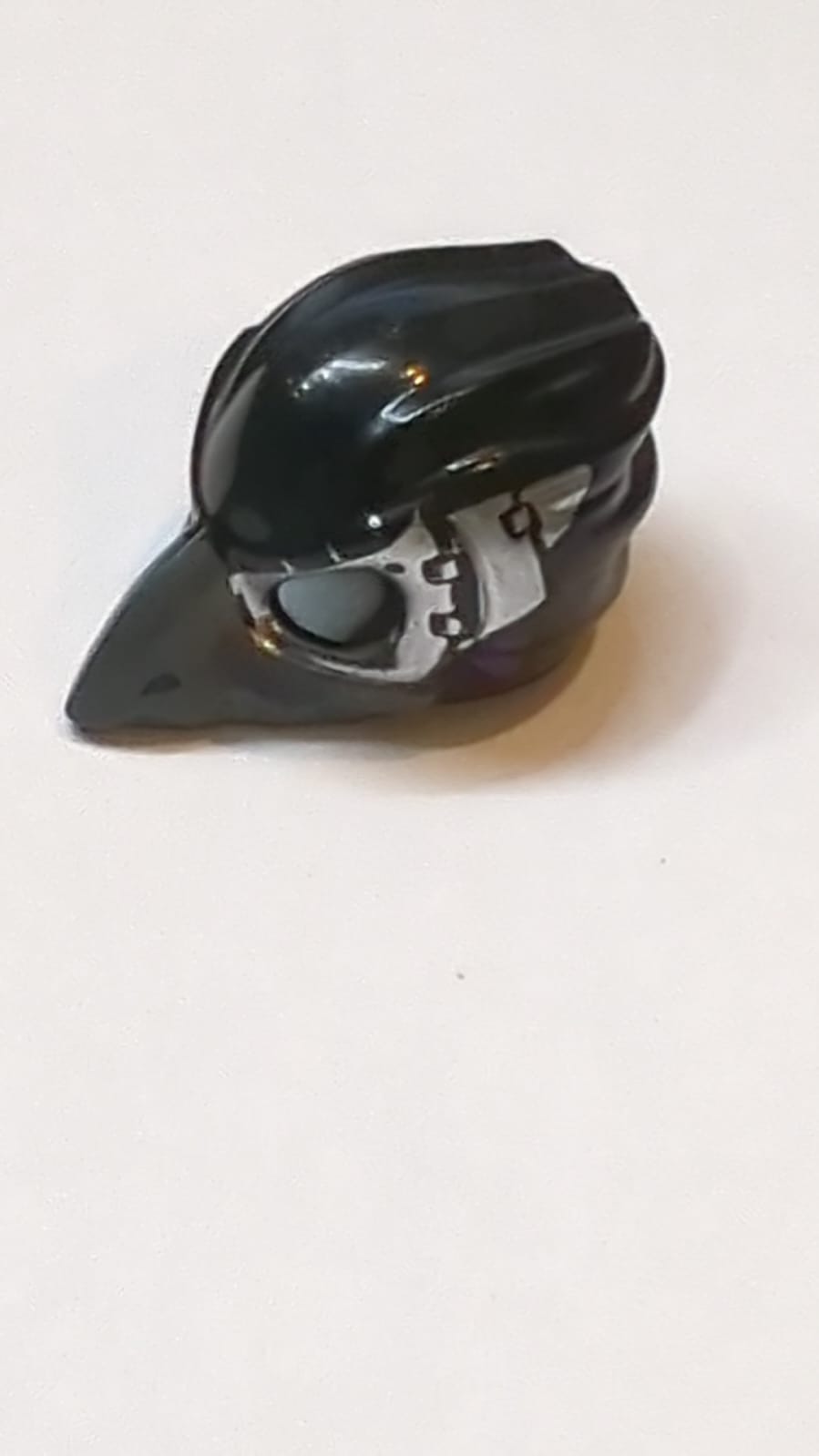 Minifigure, Headgear Mask Bird (Raven) with Dark Bluish Gray Beak and Silver Eye Patch Pattern