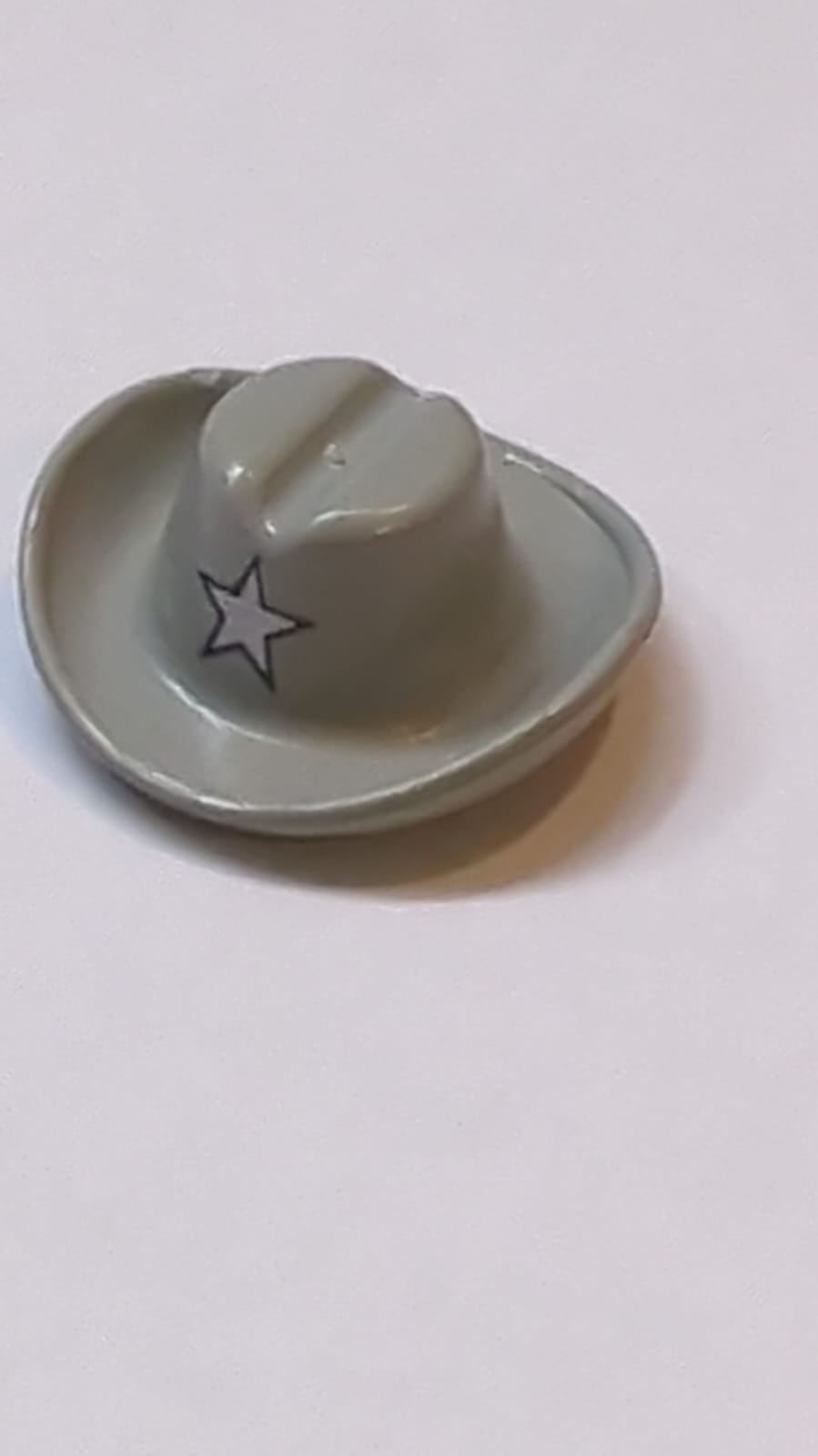 Hut Cowboyhut, bedruckt mit silbernem Stern, althellgrau